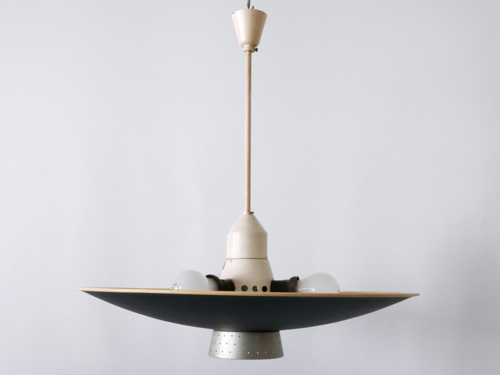 Rare Mid Century Modern 4-Flamed Pendant Lamp DD 39 by Philips Netherlands 1950s For Sale 6