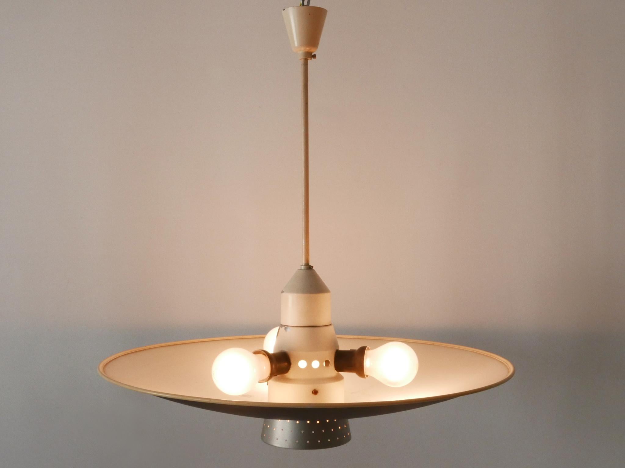 Rare Mid Century Modern 4-Flamed Pendant Lamp DD 39 by Philips Netherlands 1950s For Sale 9