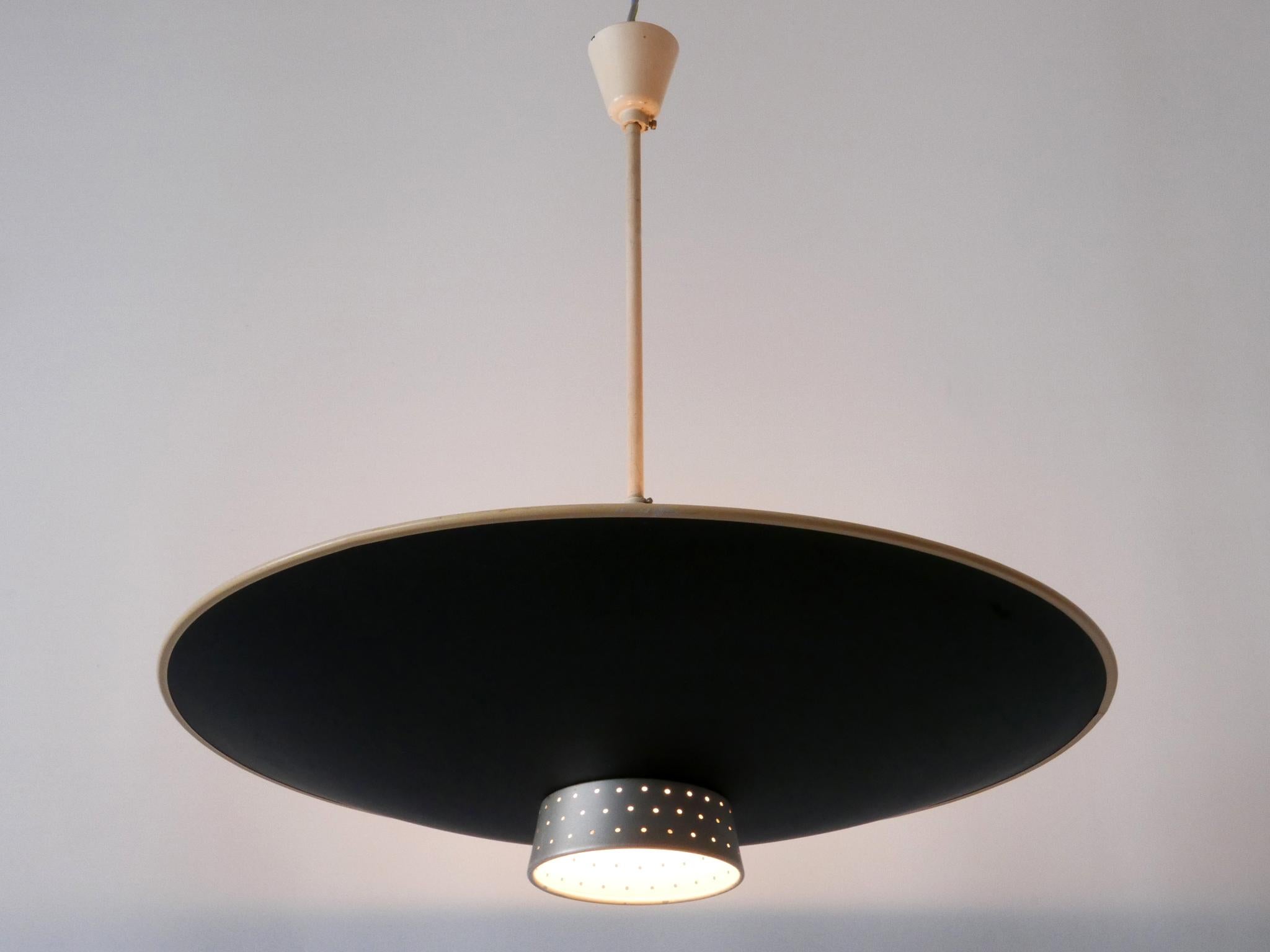 Dutch Rare Mid Century Modern 4-Flamed Pendant Lamp DD 39 by Philips Netherlands 1950s For Sale