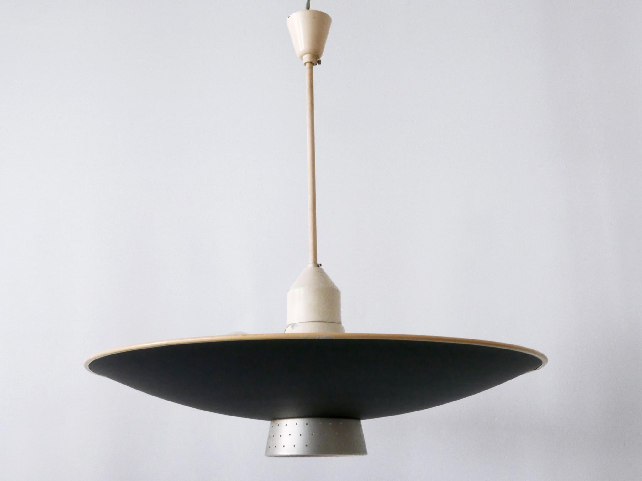 Rare Mid Century Modern 4-Flamed Pendant Lamp DD 39 by Philips Netherlands 1950s For Sale 1