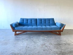 Rare Mid-Century Modern Adrian Pearsall Sculpted Gondola Sofa Walnut Base