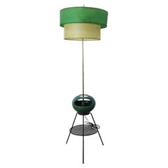 Rare Mid Century Modern Atomic Floor Lamp with Ceramic Flowerpot