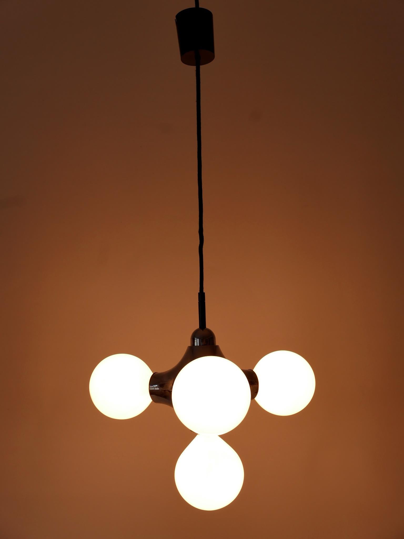 Rare Mid-Century Modern Atomic Pendant Lamp by Gebrüder Cosack Germany 1970s For Sale 4
