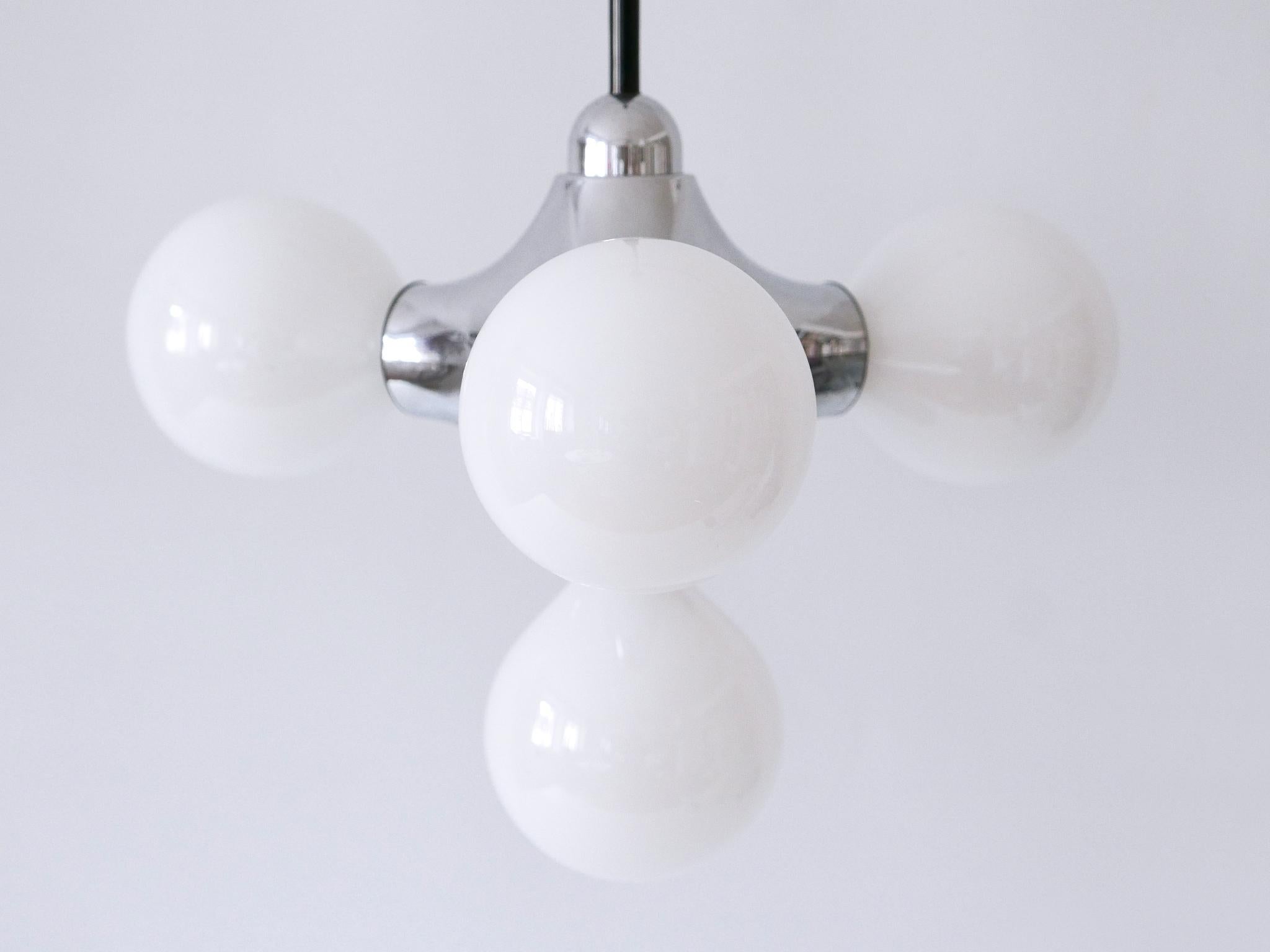 Rare Mid-Century Modern Atomic Pendant Lamp by Gebrüder Cosack Germany 1970s For Sale 7