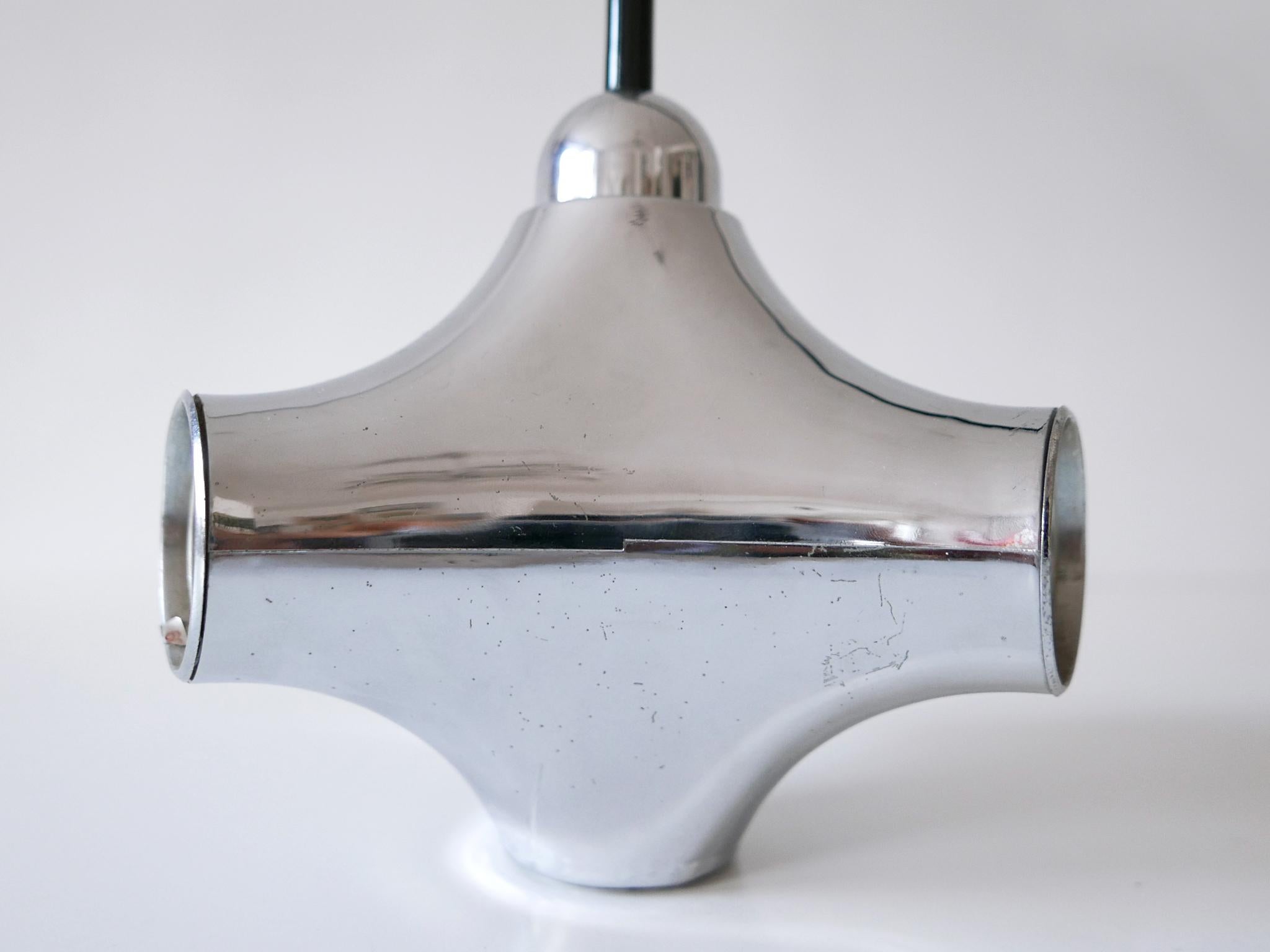 Rare Mid-Century Modern Atomic Pendant Lamp by Gebrüder Cosack Germany 1970s For Sale 10