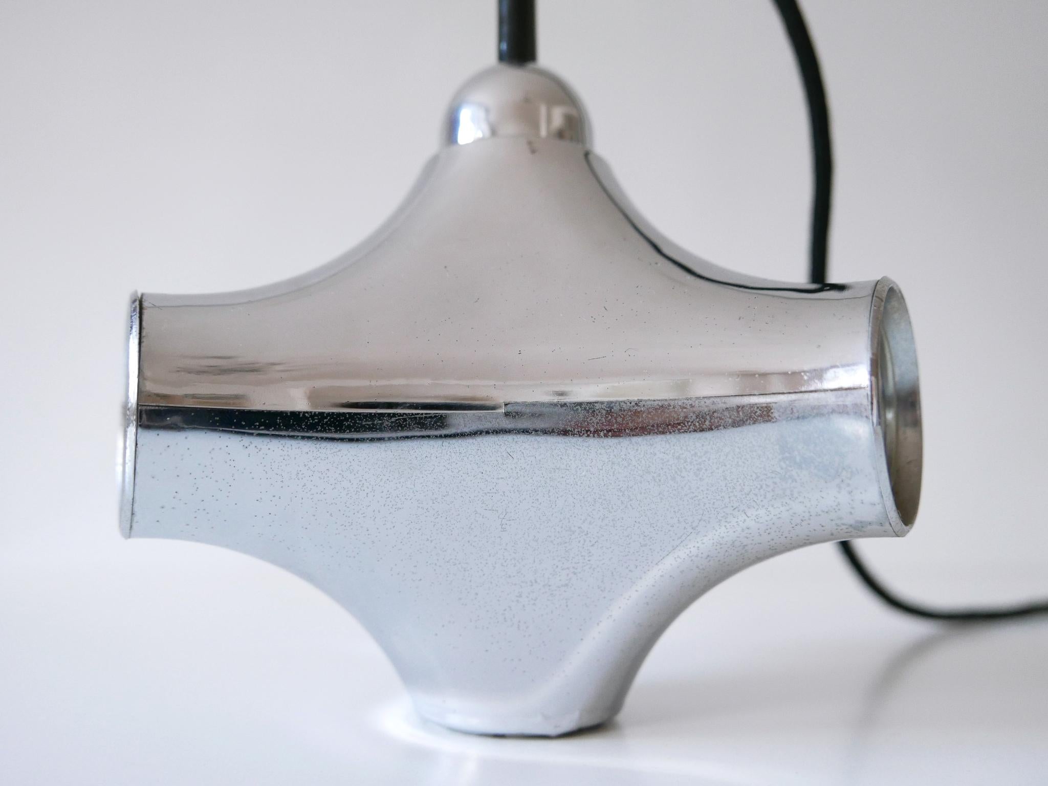 Rare Mid-Century Modern Atomic Pendant Lamp by Gebrüder Cosack Germany 1970s For Sale 11
