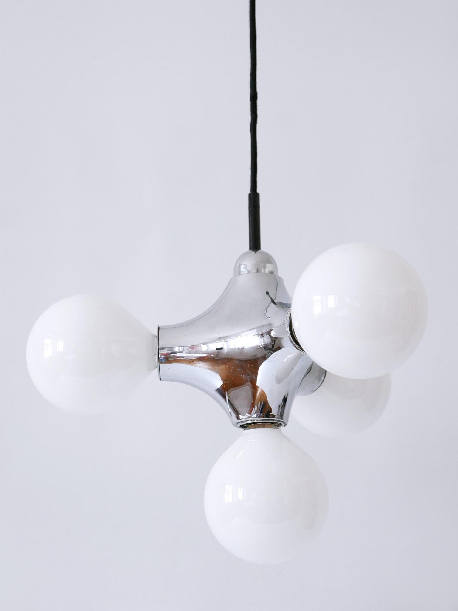 Rare Mid-Century Modern Atomic Pendant Lamp by Gebrüder Cosack Germany 1970s For Sale 1
