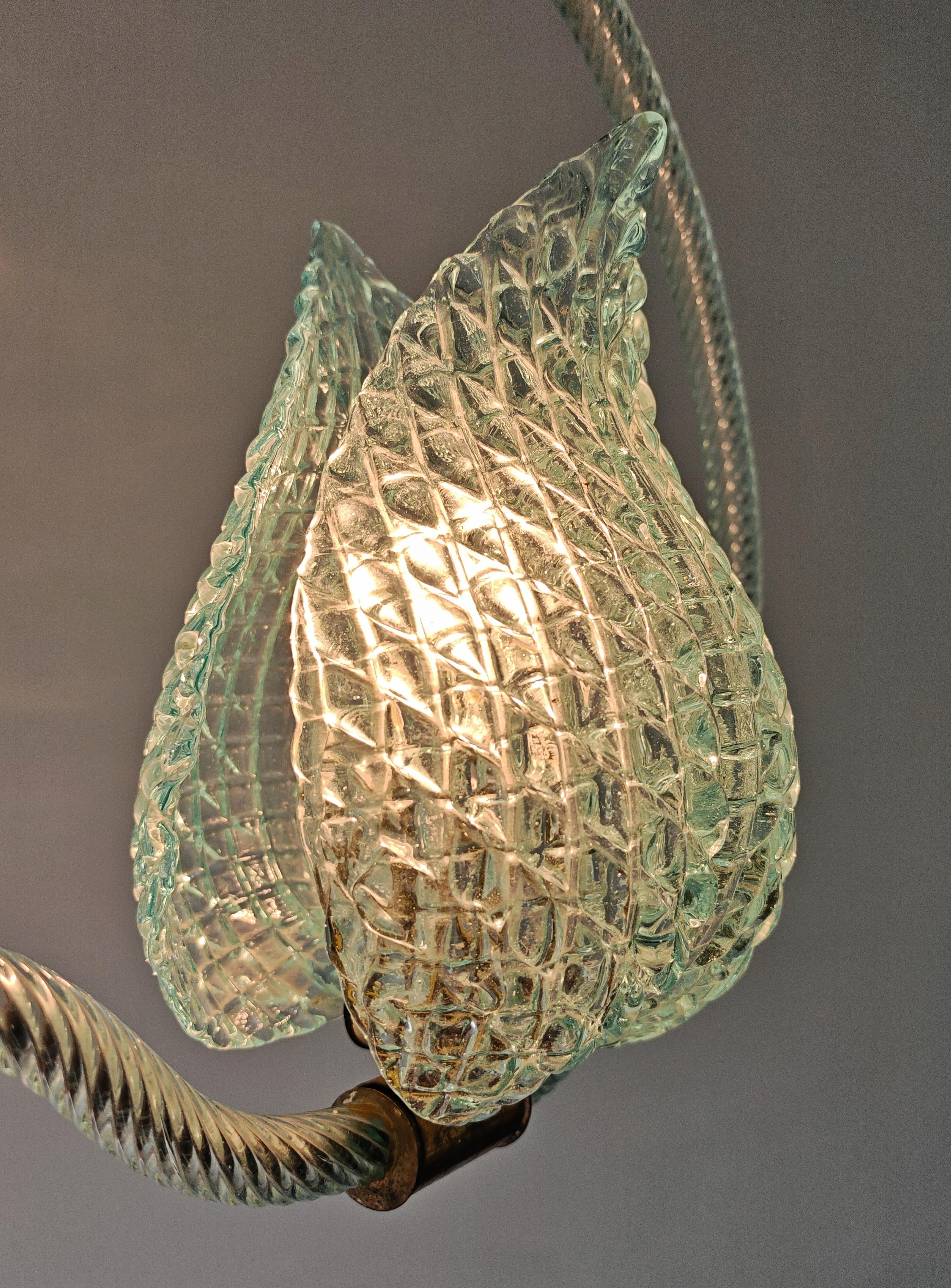 Rare Mid Century Modern Blue Jewel Pendant by Barovier and Toso, Italy 1950s In Good Condition For Sale In Beograd, RS