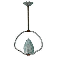 Rare Mid Century Modern Blue Jewel Pendant by Barovier and Toso, Italy 1950s