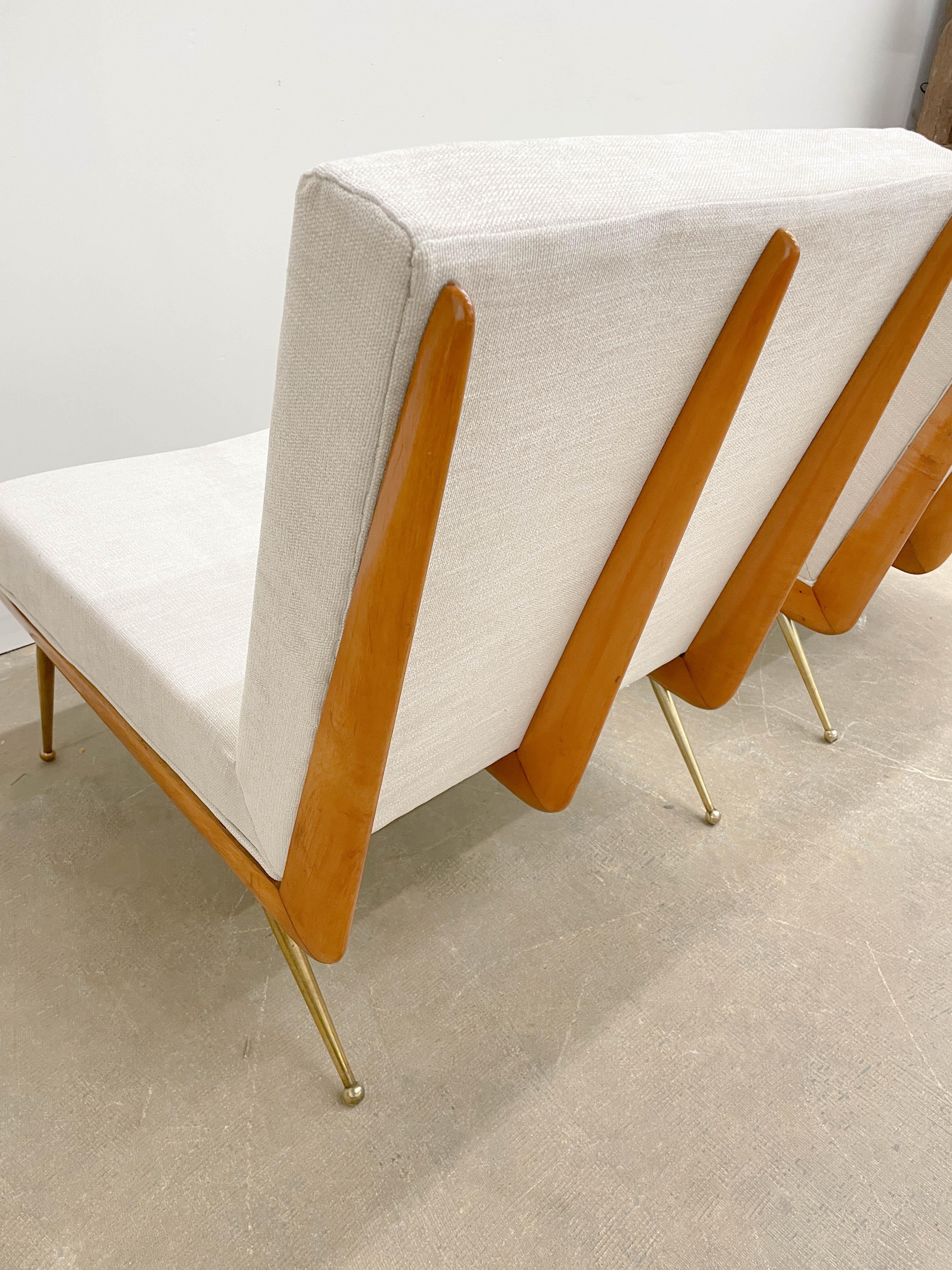 Rare Mid Century Modern Boomerang Chairs by Artcraft / Robinson-Johnson 1