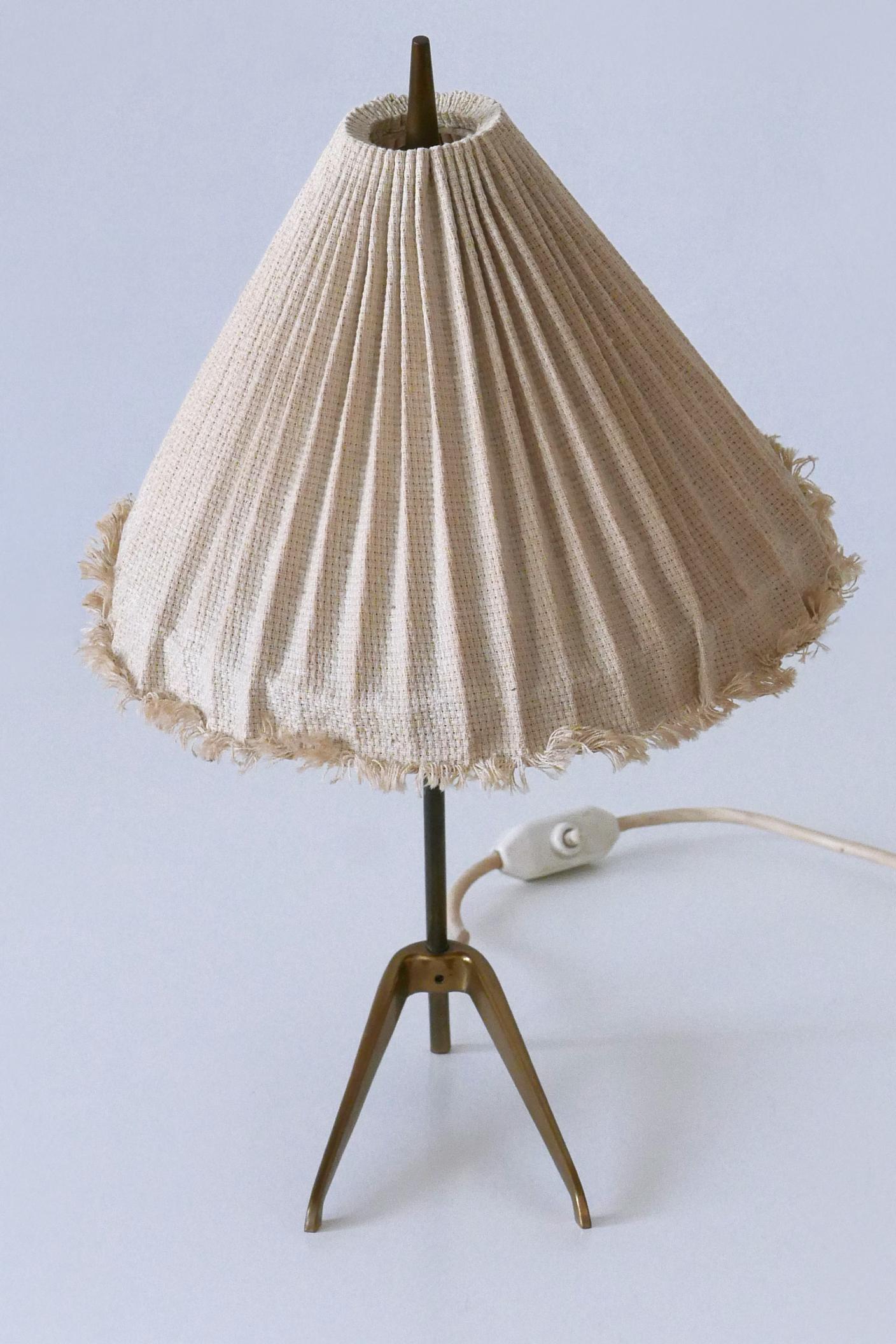 Rare Mid-Century Modern Brass Crowfoot Table Lamp by J.T. Kalmar Austria 1950s For Sale 6