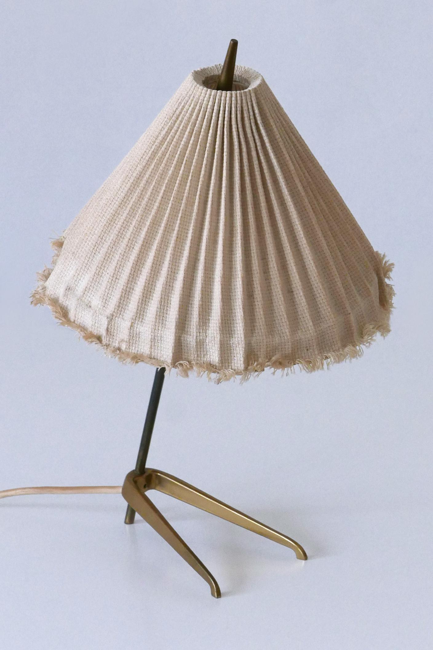Rare Mid-Century Modern Brass Crowfoot Table Lamp by J.T. Kalmar Austria 1950s For Sale 7