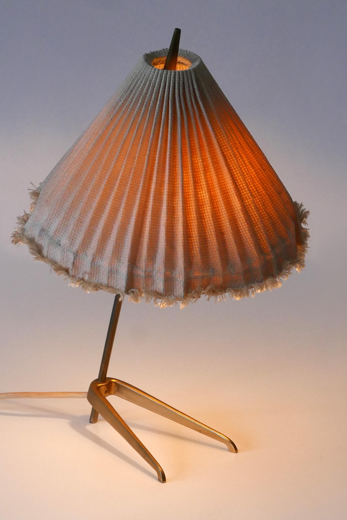 Rare Mid-Century Modern Brass Crowfoot Table Lamp by J.T. Kalmar Austria 1950s For Sale 8