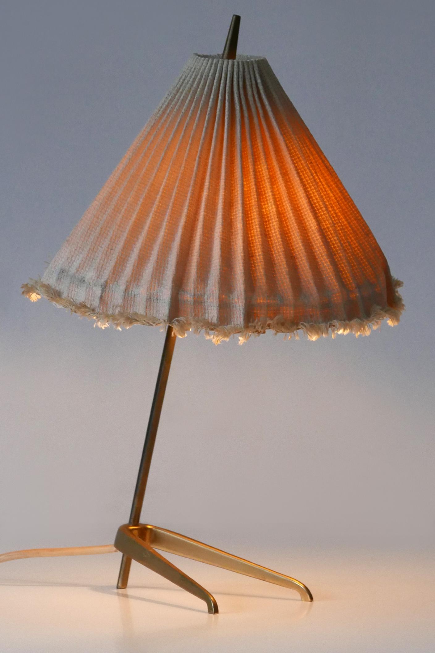 Rare Mid-Century Modern Brass Crowfoot Table Lamp by J.T. Kalmar Austria 1950s For Sale 9