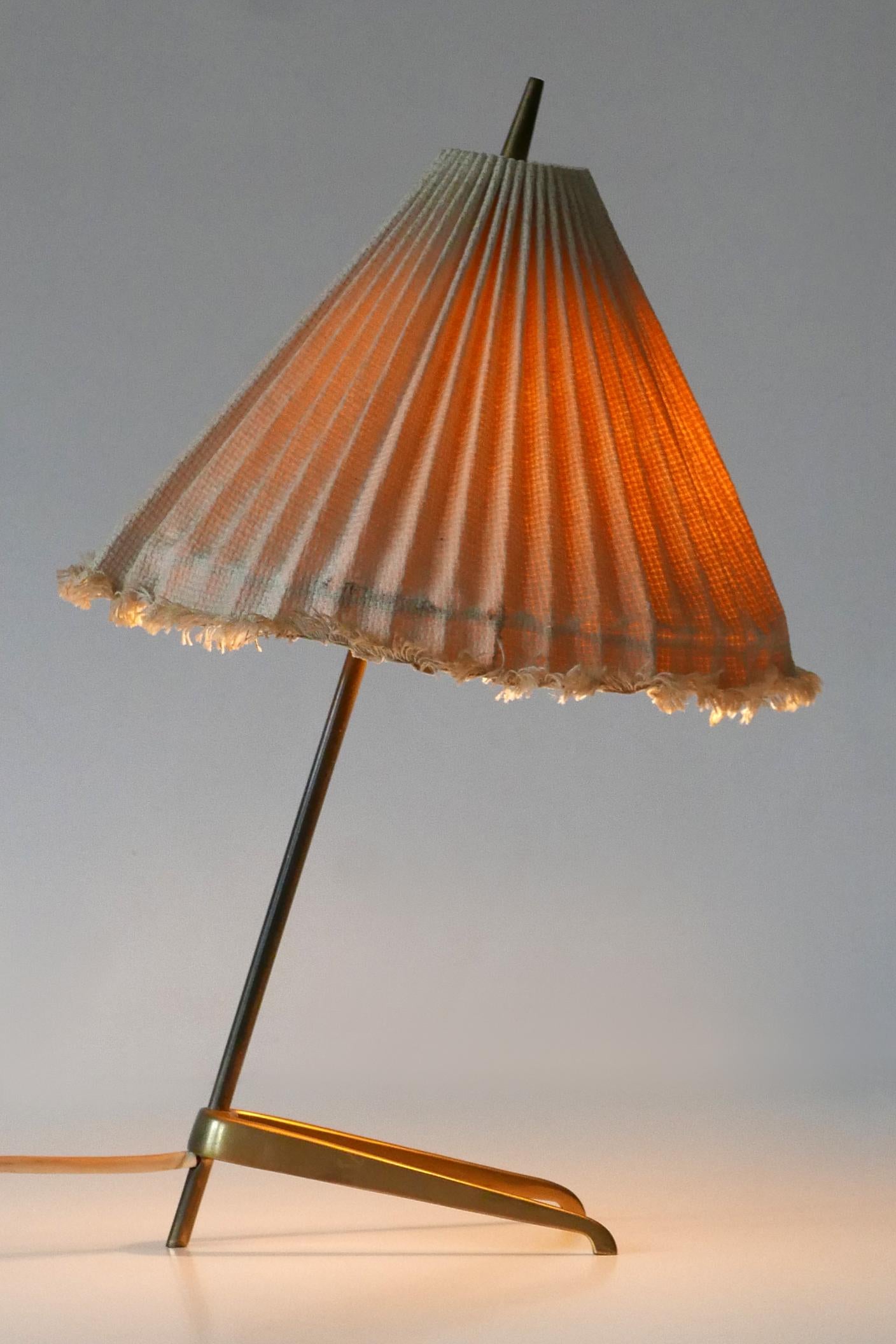 Rare Mid-Century Modern Brass Crowfoot Table Lamp by J.T. Kalmar Austria 1950s For Sale 11