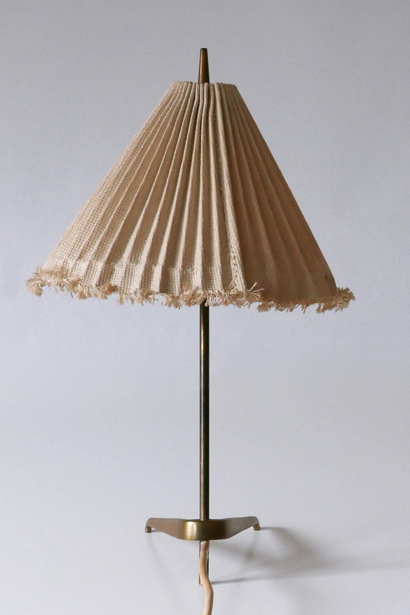 Rare Mid-Century Modern Brass Crowfoot Table Lamp by J.T. Kalmar Austria 1950s For Sale 13