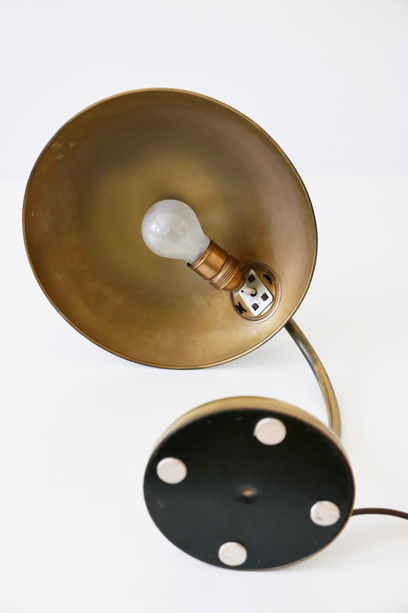 Rare Mid-Century Modern Brass Desk Light or Table Lamp, 1950, Germany For Sale 3