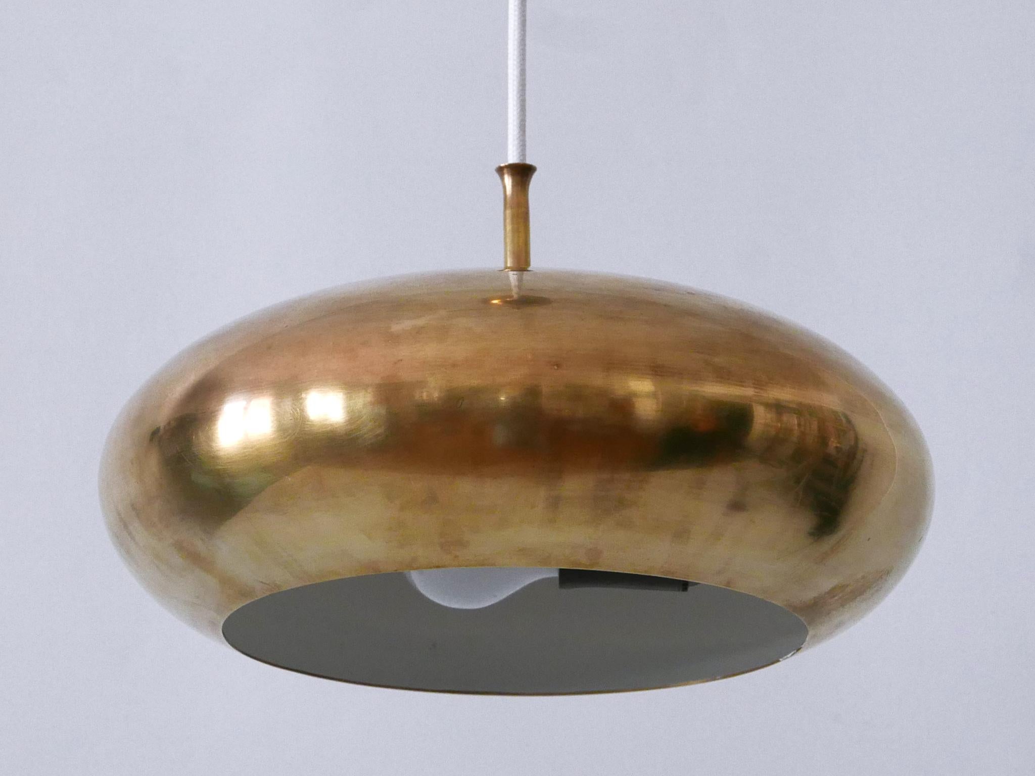 Rare Mid Century Modern Brass Pendant Lamp by Falkenbergs Belysning Sweden 1960s For Sale 9