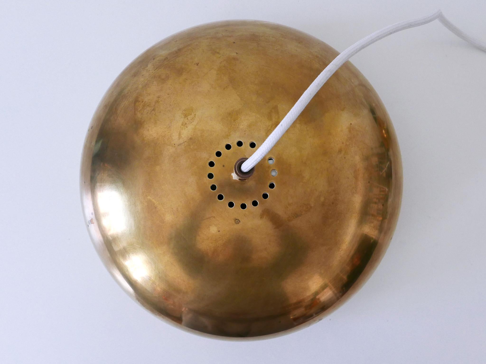 Rare Mid Century Modern Brass Pendant Lamp by Falkenbergs Belysning Sweden 1960s For Sale 10