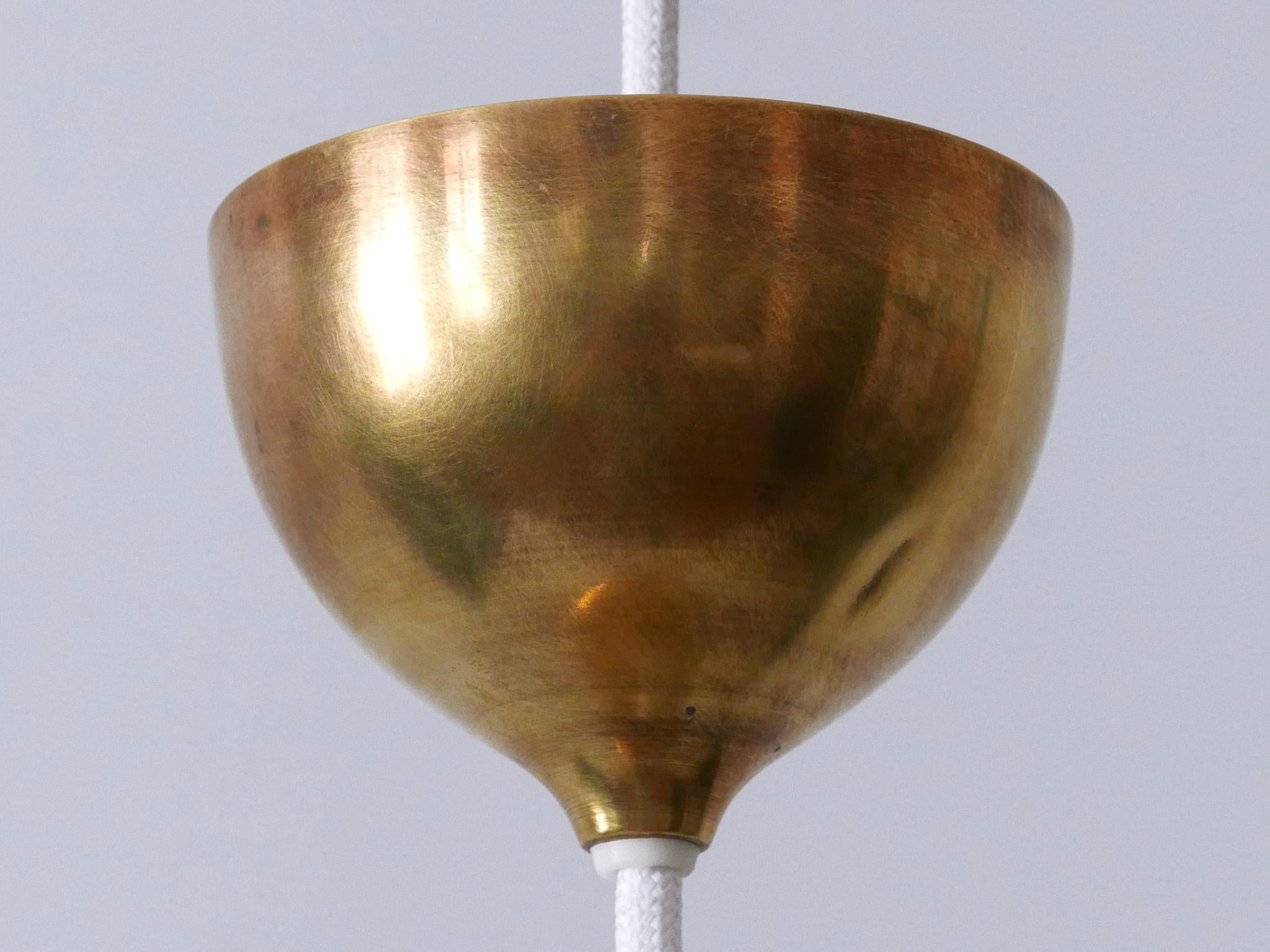 Rare Mid Century Modern Brass Pendant Lamp by Falkenbergs Belysning Sweden 1960s For Sale 13