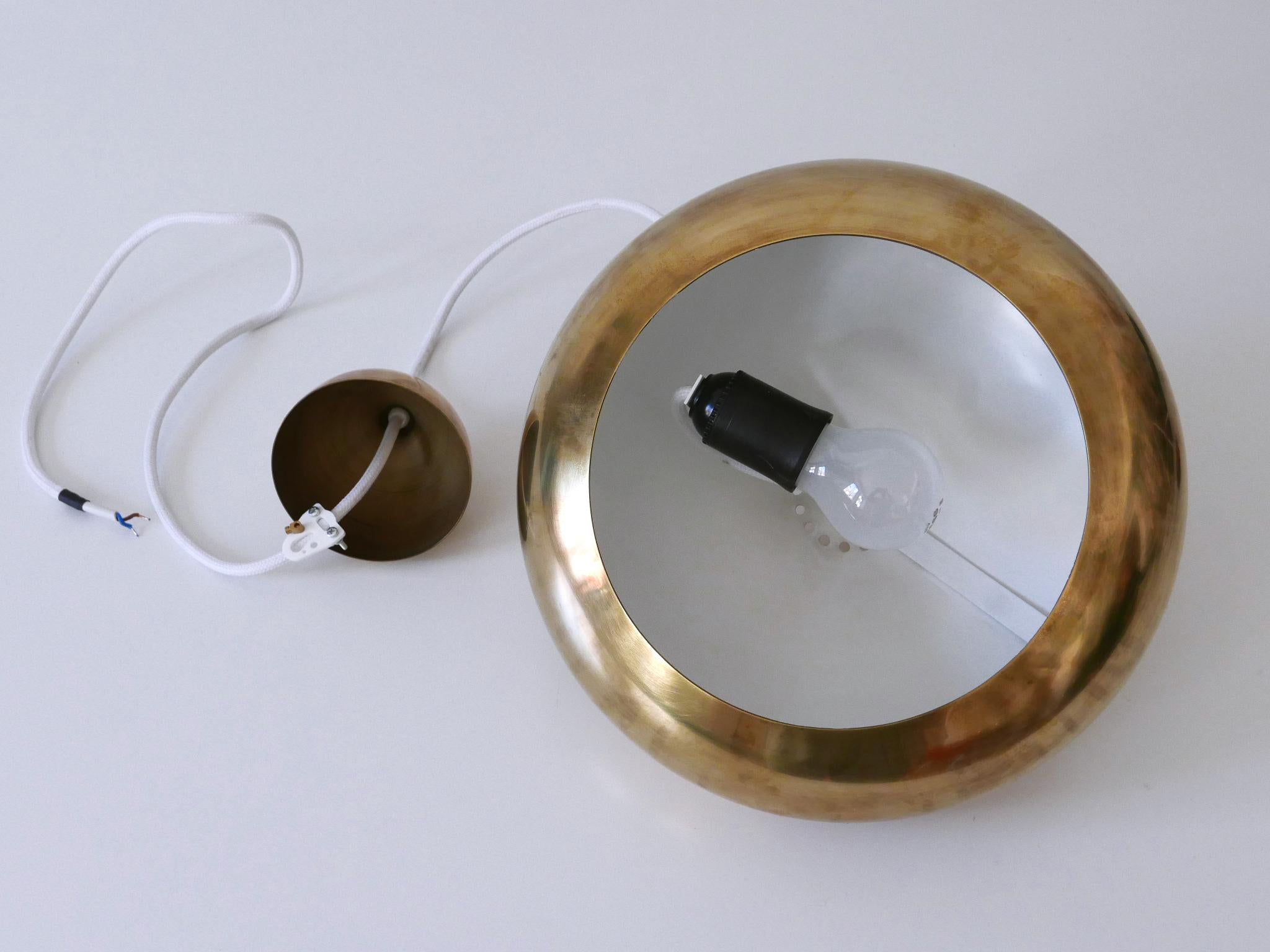 Rare Mid Century Modern Brass Pendant Lamp by Falkenbergs Belysning Sweden 1960s For Sale 14