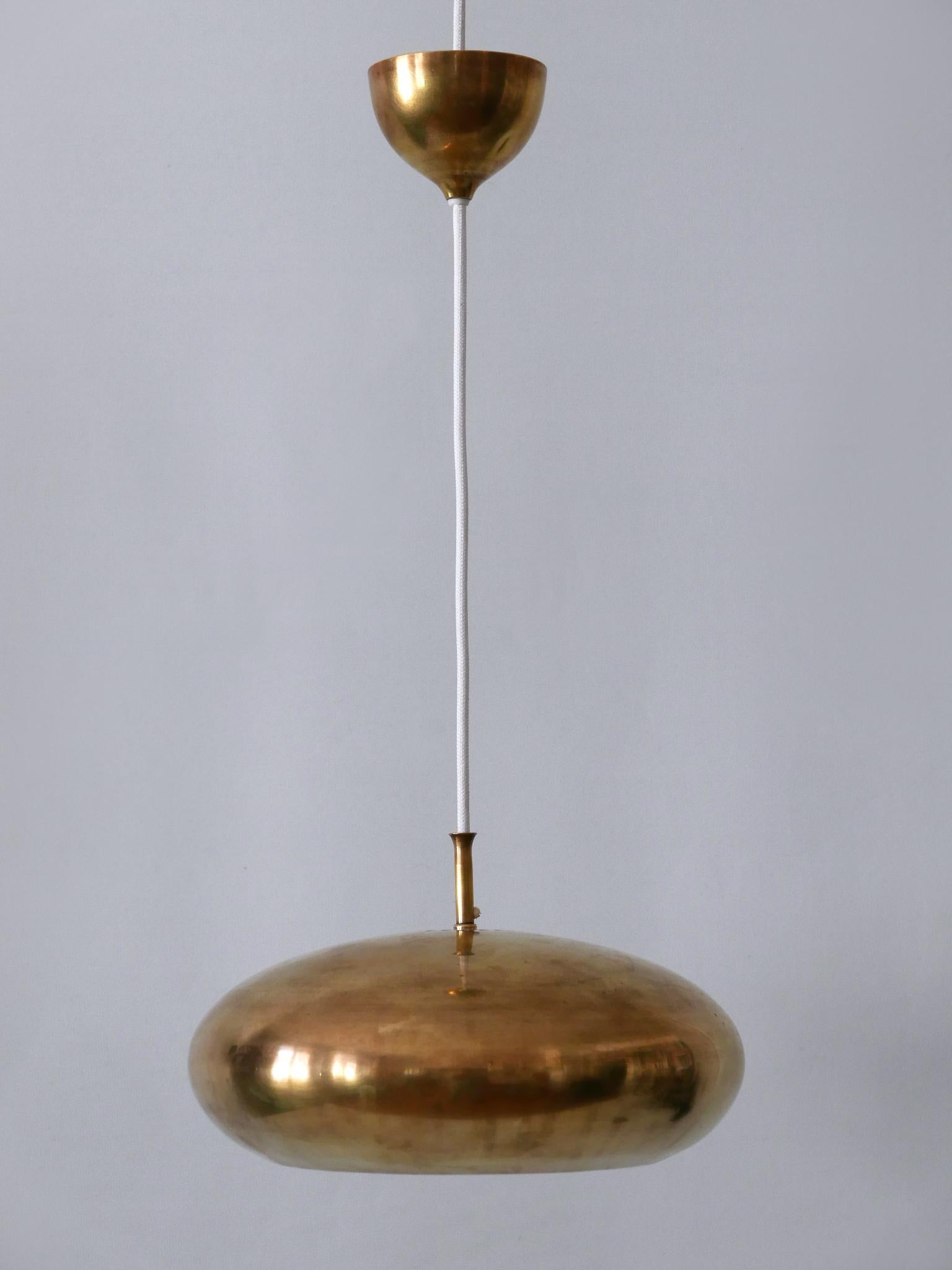 Mid-Century Modern Rare Mid Century Modern Brass Pendant Lamp by Falkenbergs Belysning Sweden 1960s For Sale