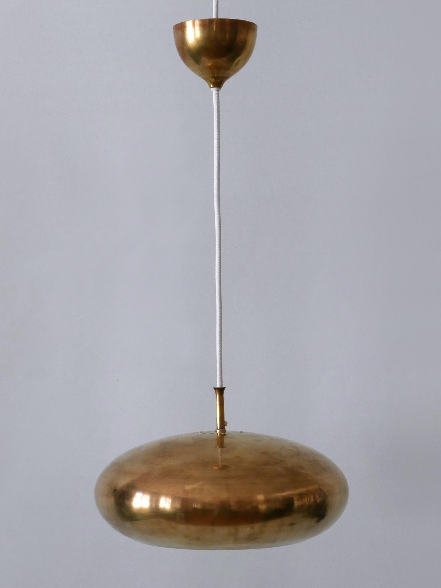 Rare Mid Century Modern Brass Pendant Lamp by Falkenbergs Belysning Sweden 1960s In Good Condition For Sale In Munich, DE