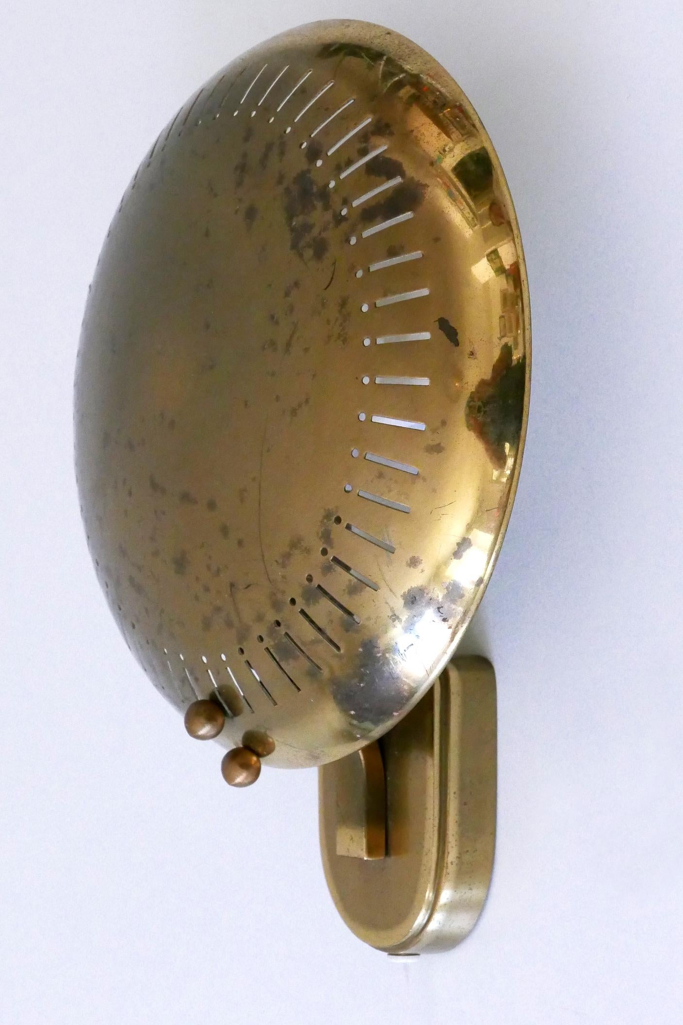Raro candelabro o aplique de latón moderno de mediados de siglo, por Hillebrand Leuchten Años 50 en venta 10