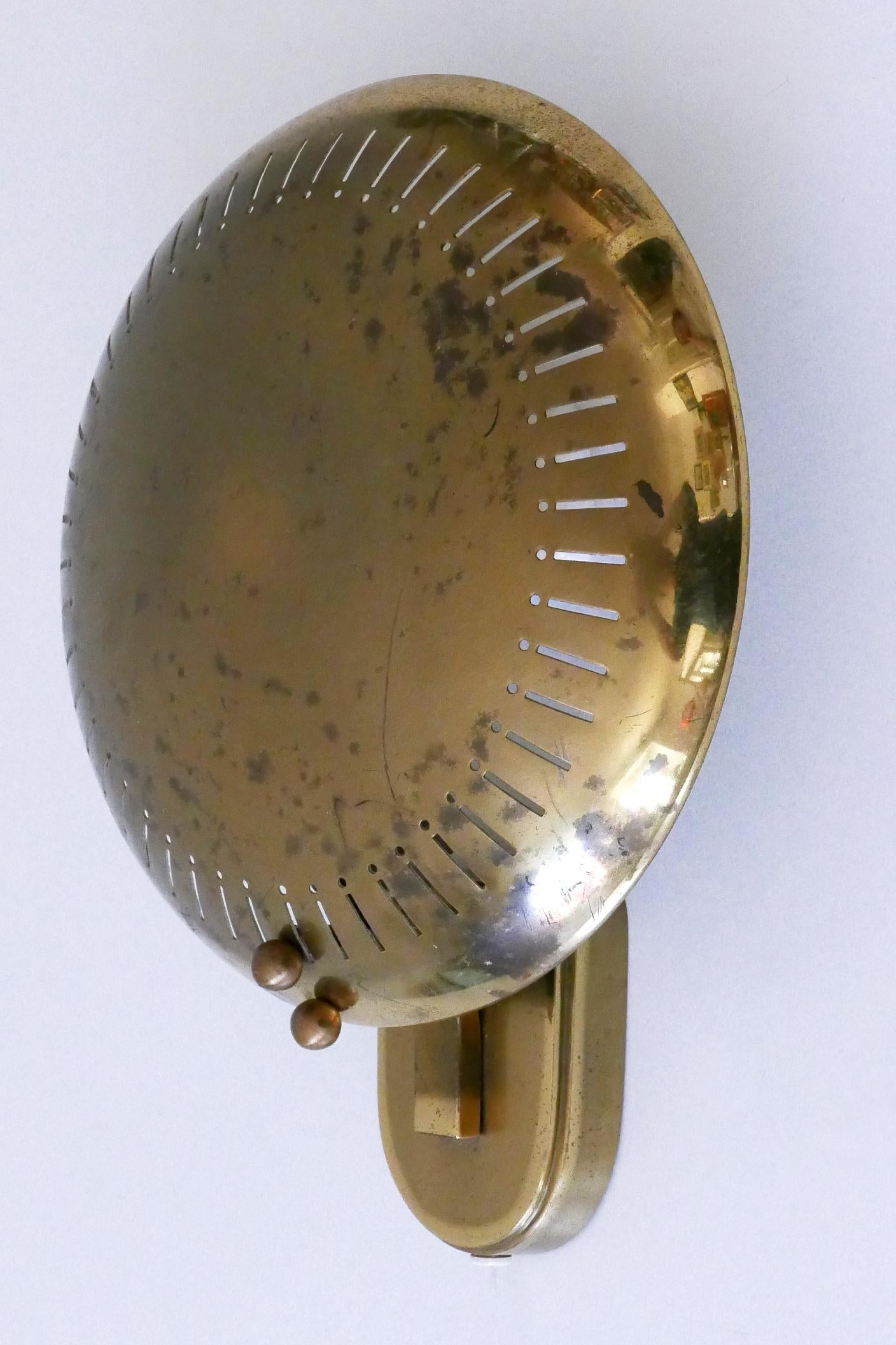 Raro candelabro o aplique de latón moderno de mediados de siglo, por Hillebrand Leuchten Años 50 en venta 11