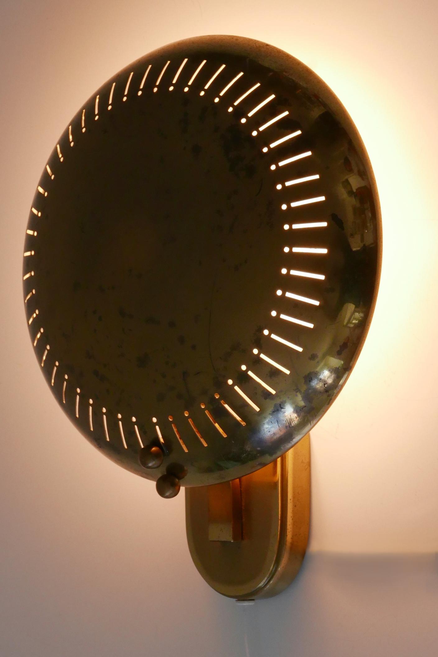 Raro candelabro o aplique de latón moderno de mediados de siglo, por Hillebrand Leuchten Años 50 en venta 12