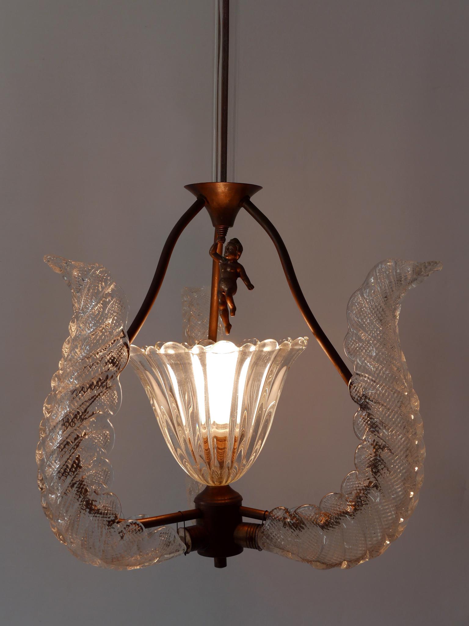 Rare Mid Century Modern Chandelier or Pendant Lamp 'Putti' by Barovier & Toso For Sale 3
