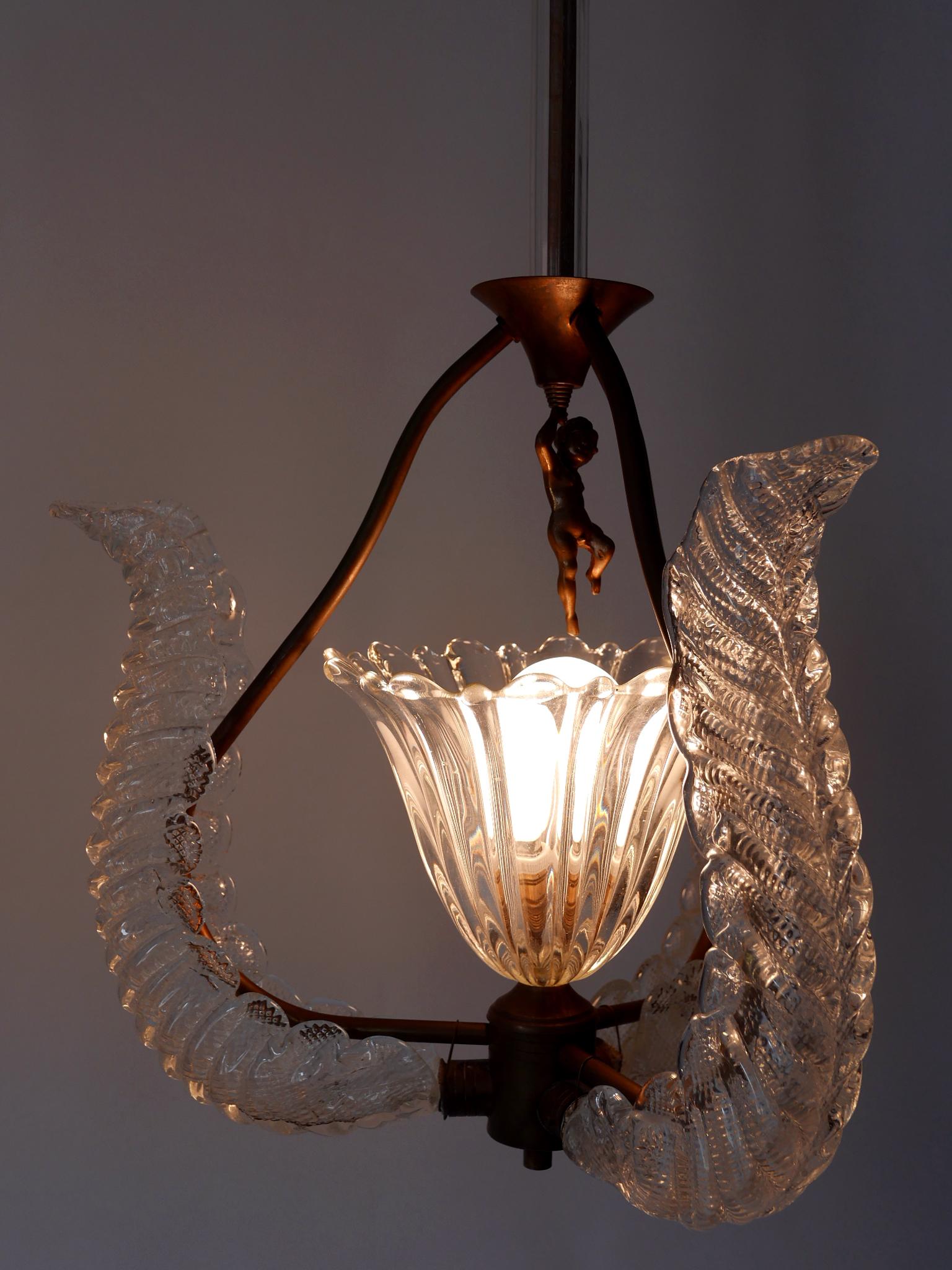 Rare Mid Century Modern Chandelier or Pendant Lamp 'Putti' by Barovier & Toso For Sale 4