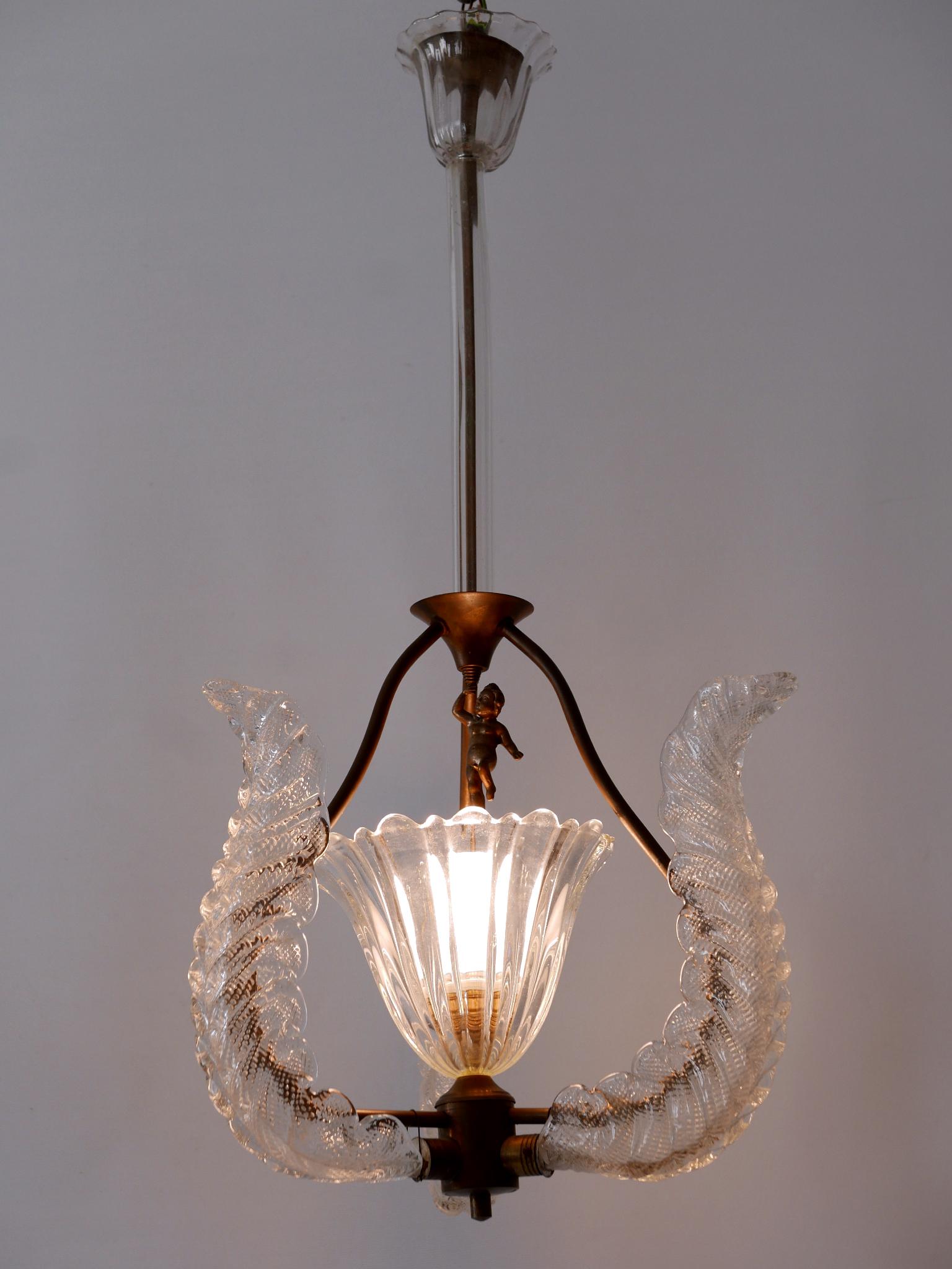 Mid-Century Modern Rare Mid Century Modern Chandelier or Pendant Lamp 'Putti' by Barovier & Toso For Sale