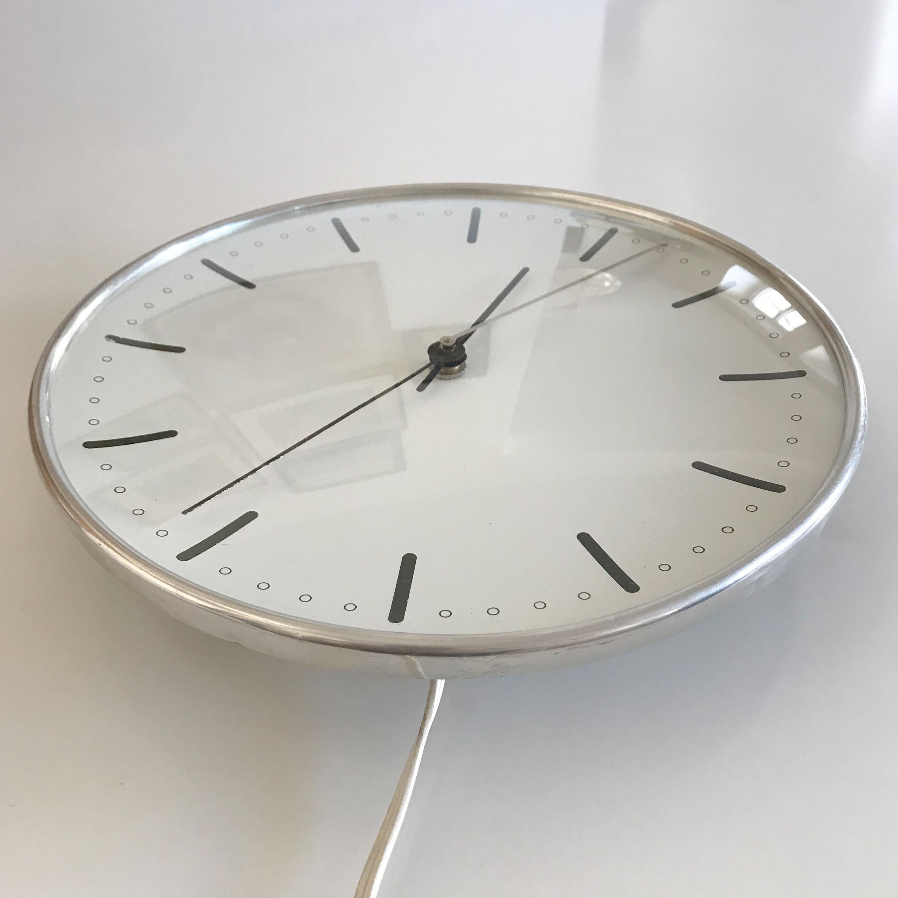 Rare Mid-Century Modern City Hall Wall Clock by Arne Jacobsen for Gefa ...
