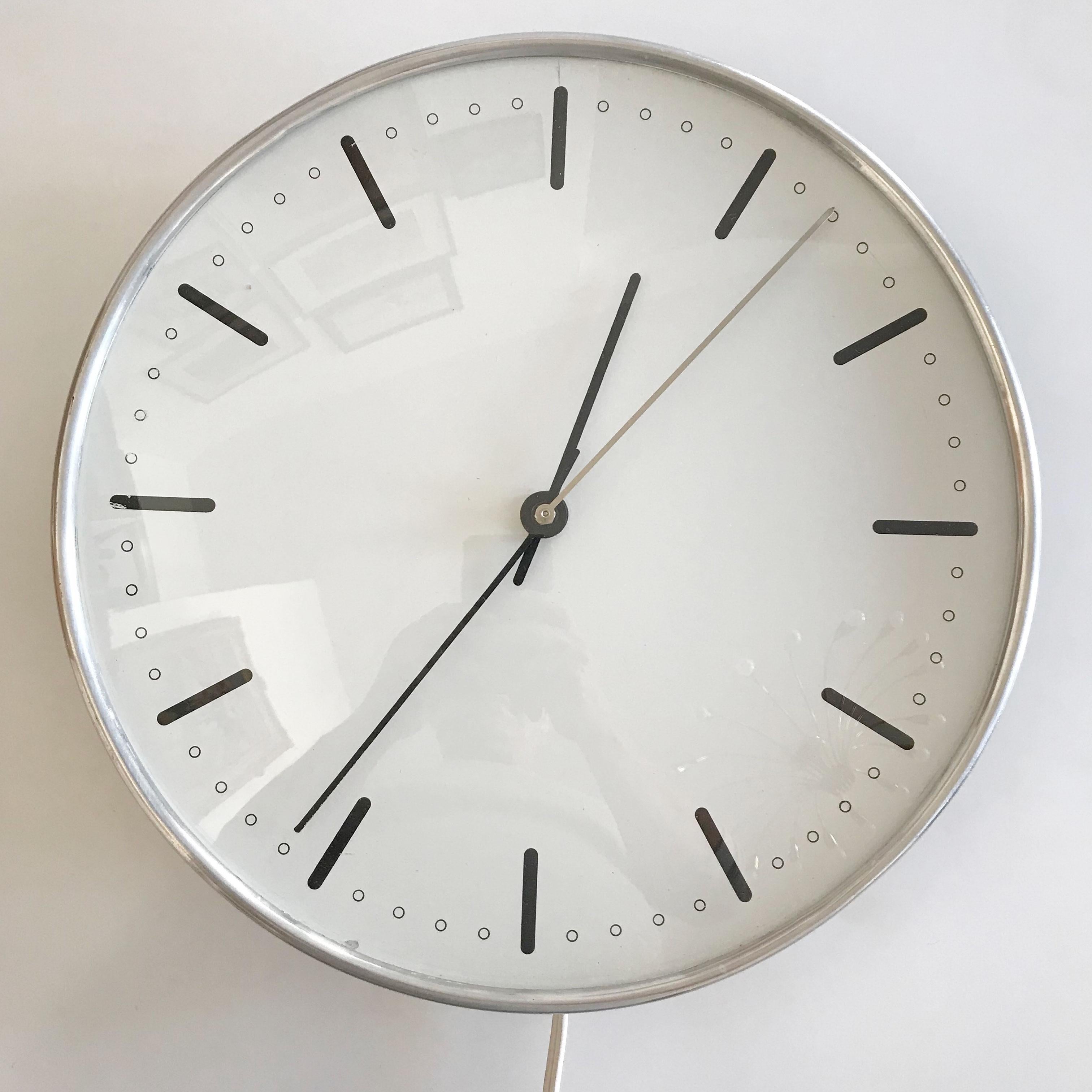Rare Mid-Century Modern City Hall Wall Clock by Arne Jacobsen for Gefa ...