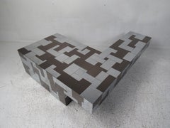 Rare Mid-Century Modern Cityscape Paul Evans "L" Shaped Coffee Table