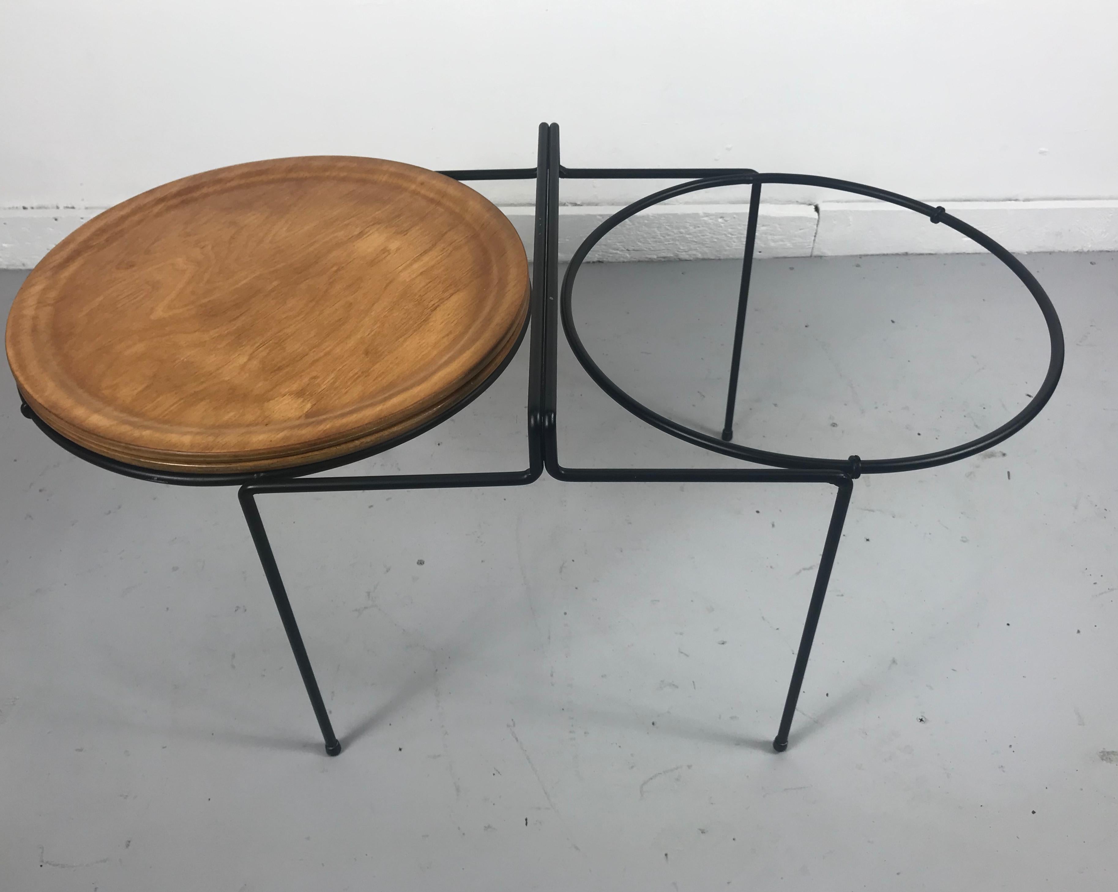 American Rare Mid-Century Modern Cocktail Tray Table 