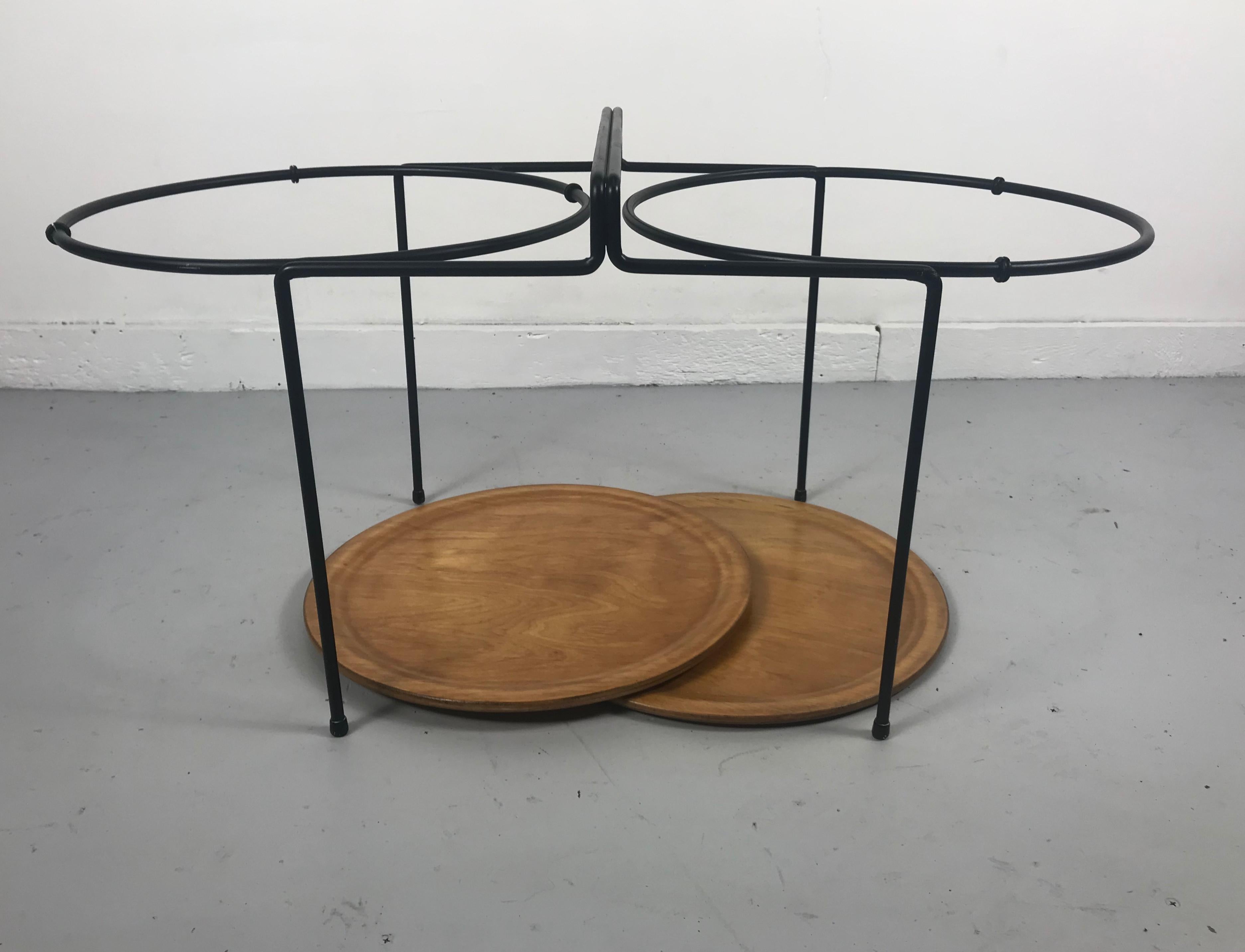 Painted Rare Mid-Century Modern Cocktail Tray Table 
