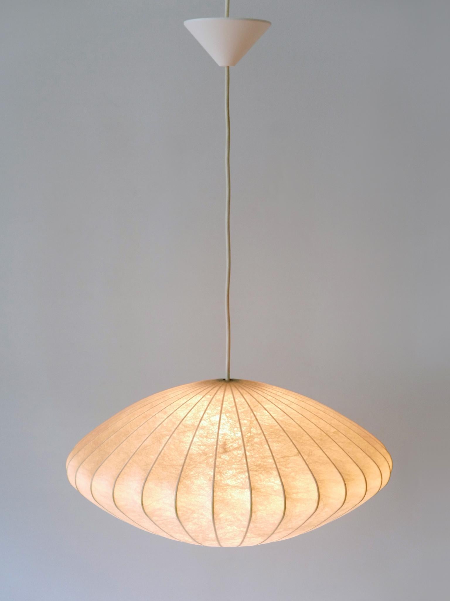Rare Mid-Century Modern Cocoon Pendant Lamp or Hanging Light by Goldkant 1960s For Sale 7