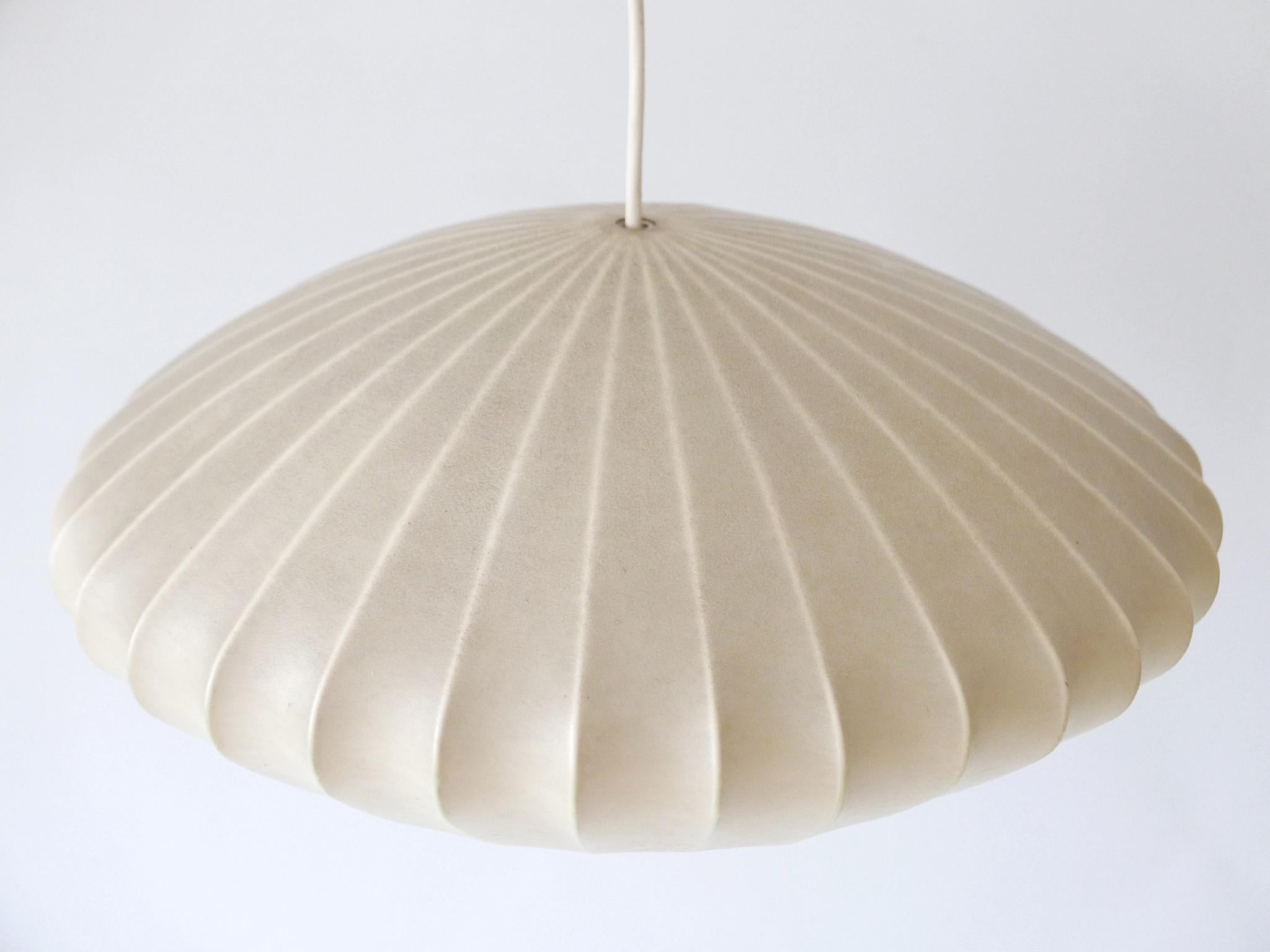 Rare Mid-Century Modern Cocoon Pendant Lamp or Hanging Light by Goldkant 1960s For Sale 9
