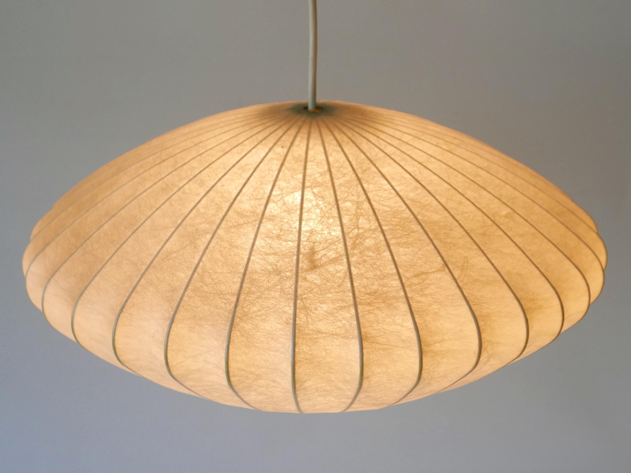 Rare Mid-Century Modern Cocoon Pendant Lamp or Hanging Light by Goldkant 1960s For Sale 10