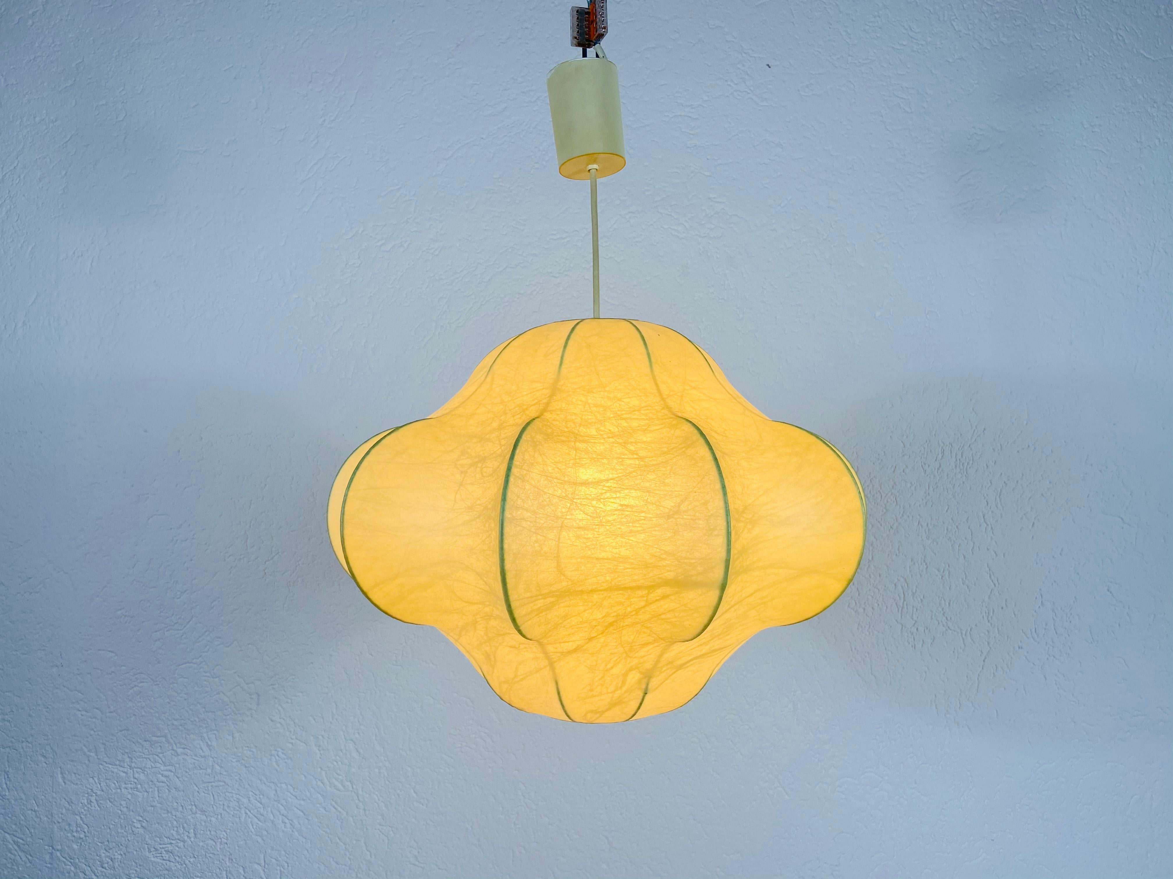 Rare Mid-Century Modern Cocoon Pendant Light, 1960s, Italy 5