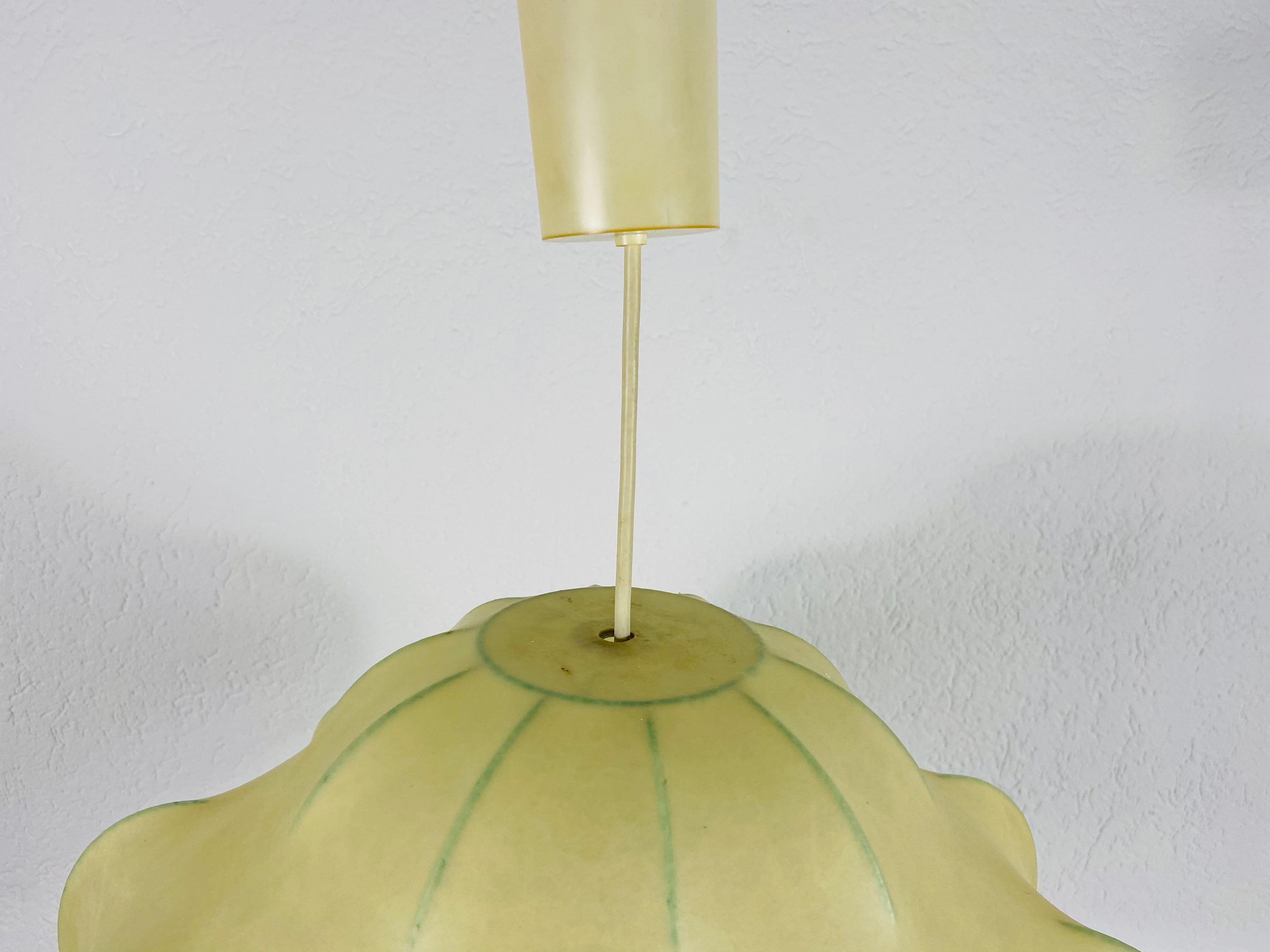 Synthetic Rare Mid-Century Modern Cocoon Pendant Light, 1960s, Italy