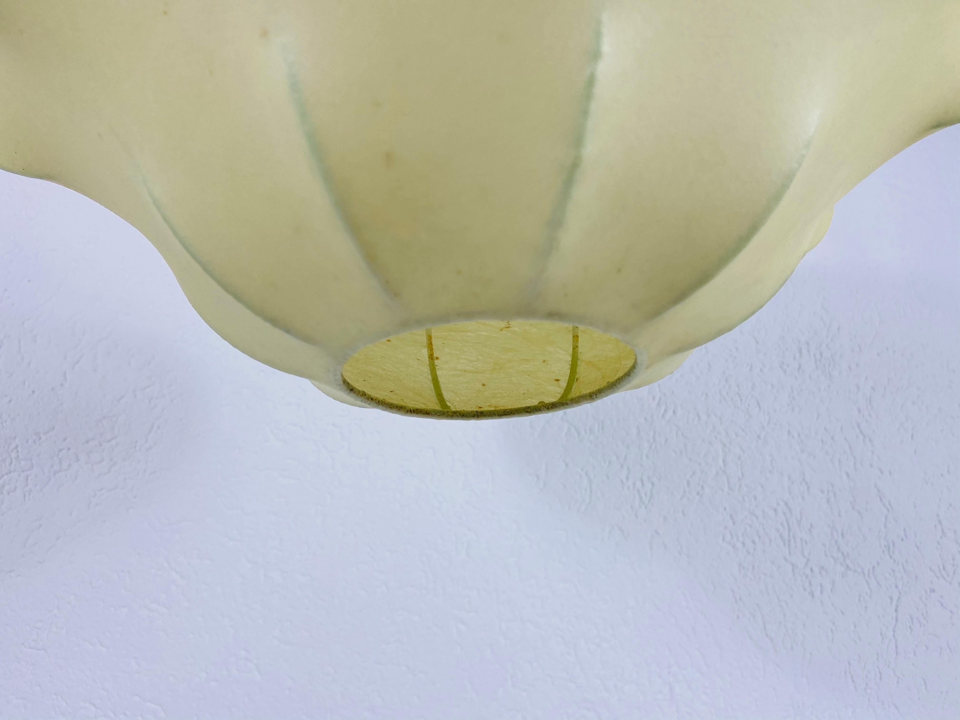 Rare Mid-Century Modern Cocoon Pendant Light, 1960s, Italy 2