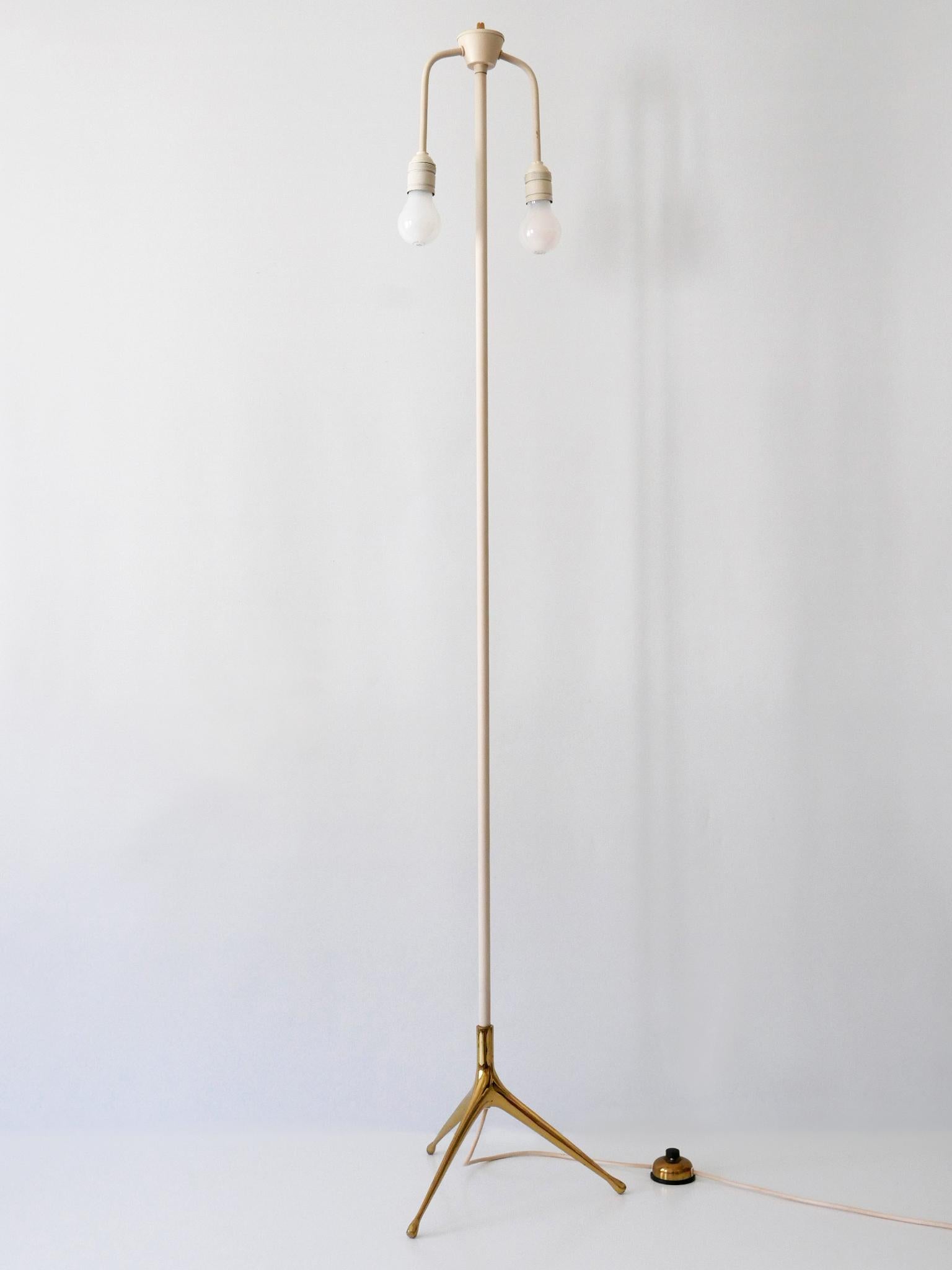 Allemand Rare lampadaire à pied Crowfoot moderne mi-siècle par Vereinigte Werksttten, années 1950 en vente