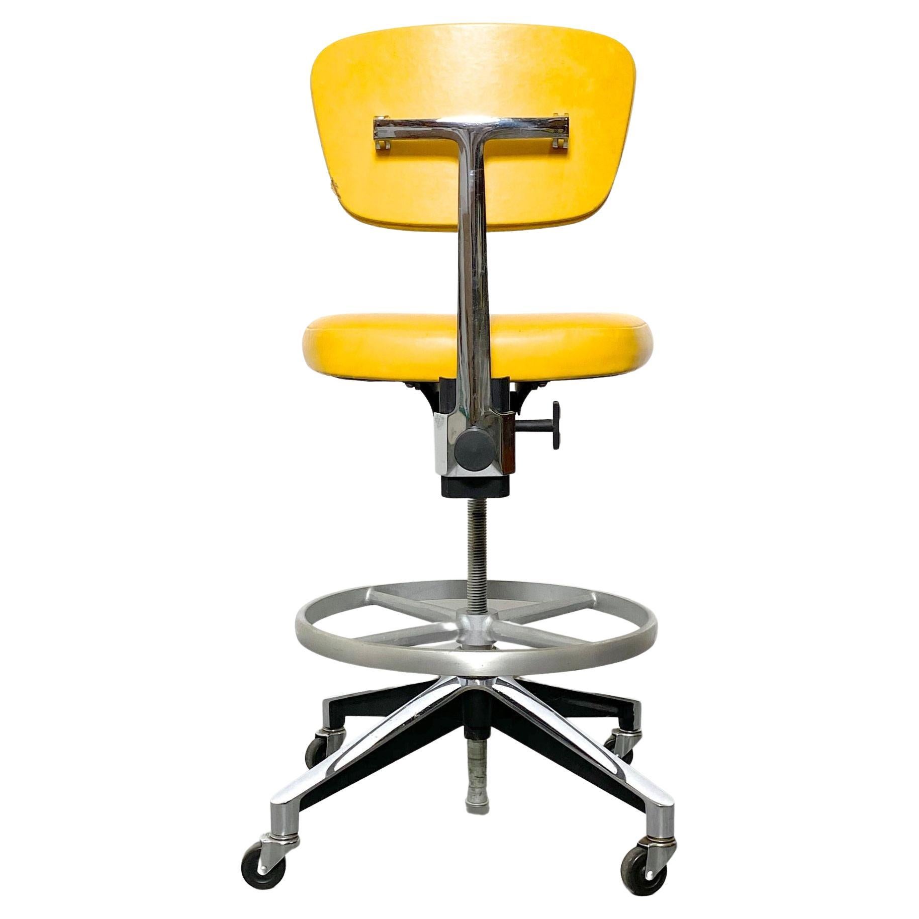 Rare Mid Century Modern Drafting Stool by Eero Saarinen for Knoll Model 77S 1956 in vendita