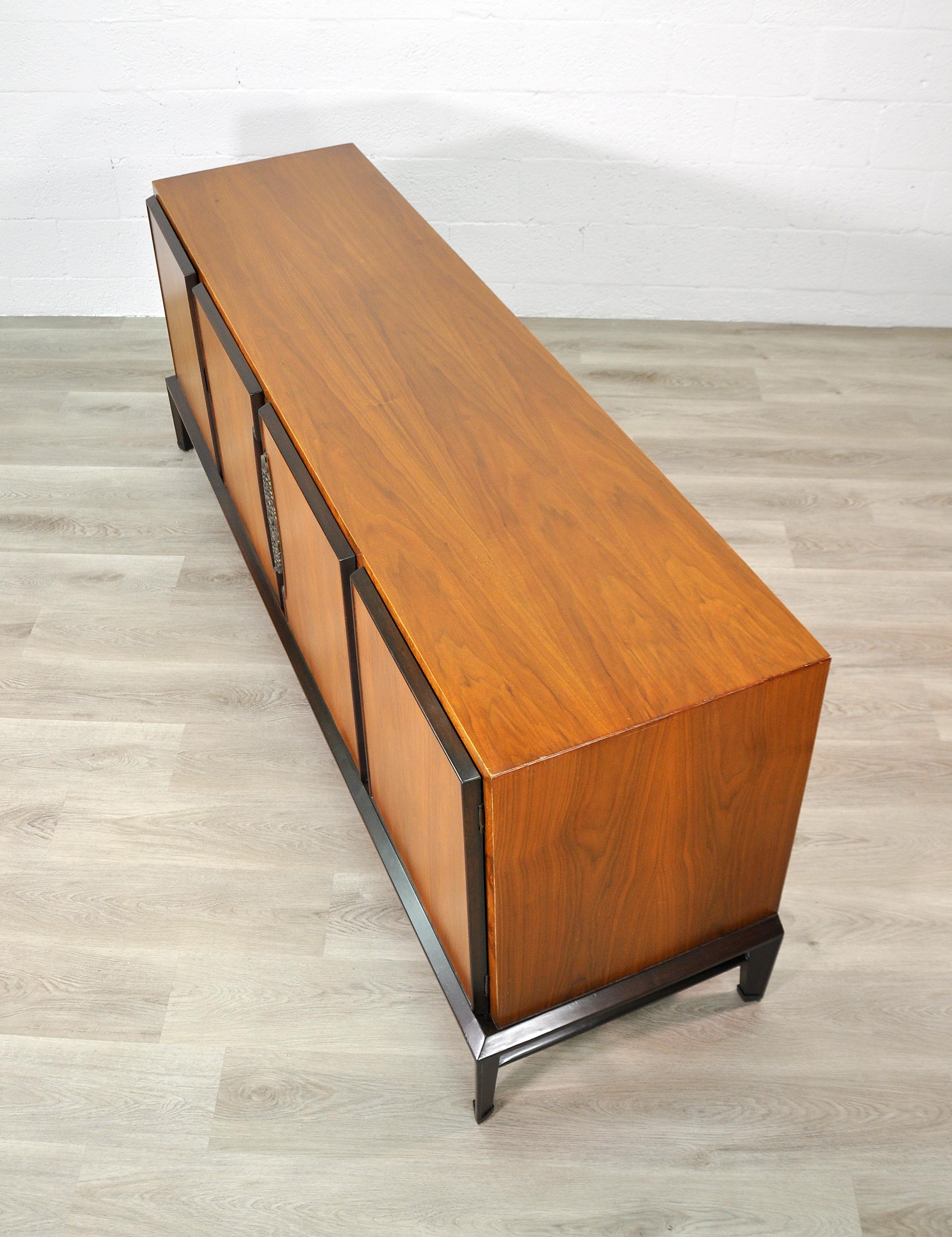 Rare Mid-Century Modern Dresser by Helen Hobey for Baker Walnut, Burl & Brass 13