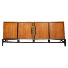 Rare Mid-Century Modern Dresser by Helen Hobey for Baker Walnut, Burl & Brass