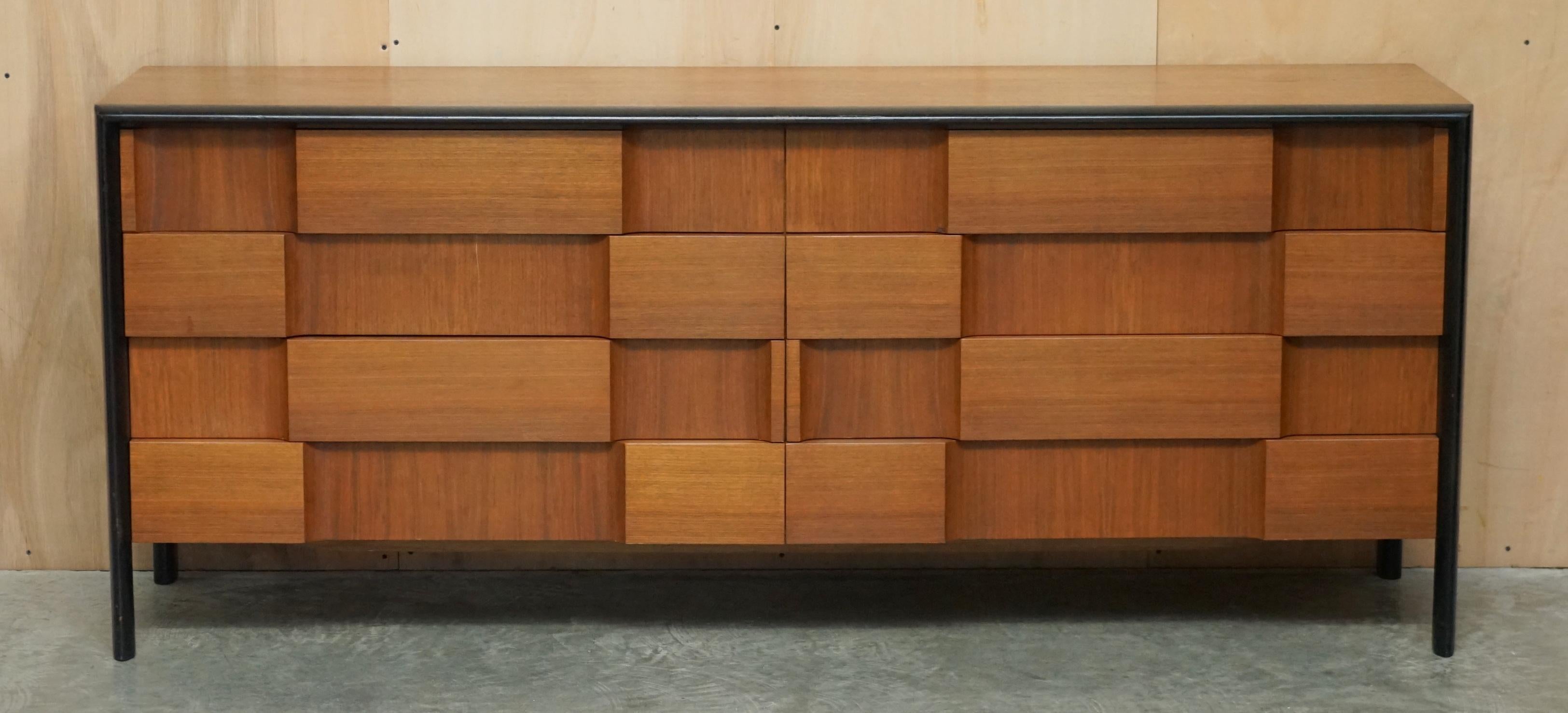 We are is delighted to offer for sale this very rare and highly collectable Edmond J Spence Checkerboard sideboard in light walnut circa 1960's 

Edmond J. Spence This very interesting sideboard by an American designer was created in the mid-20th