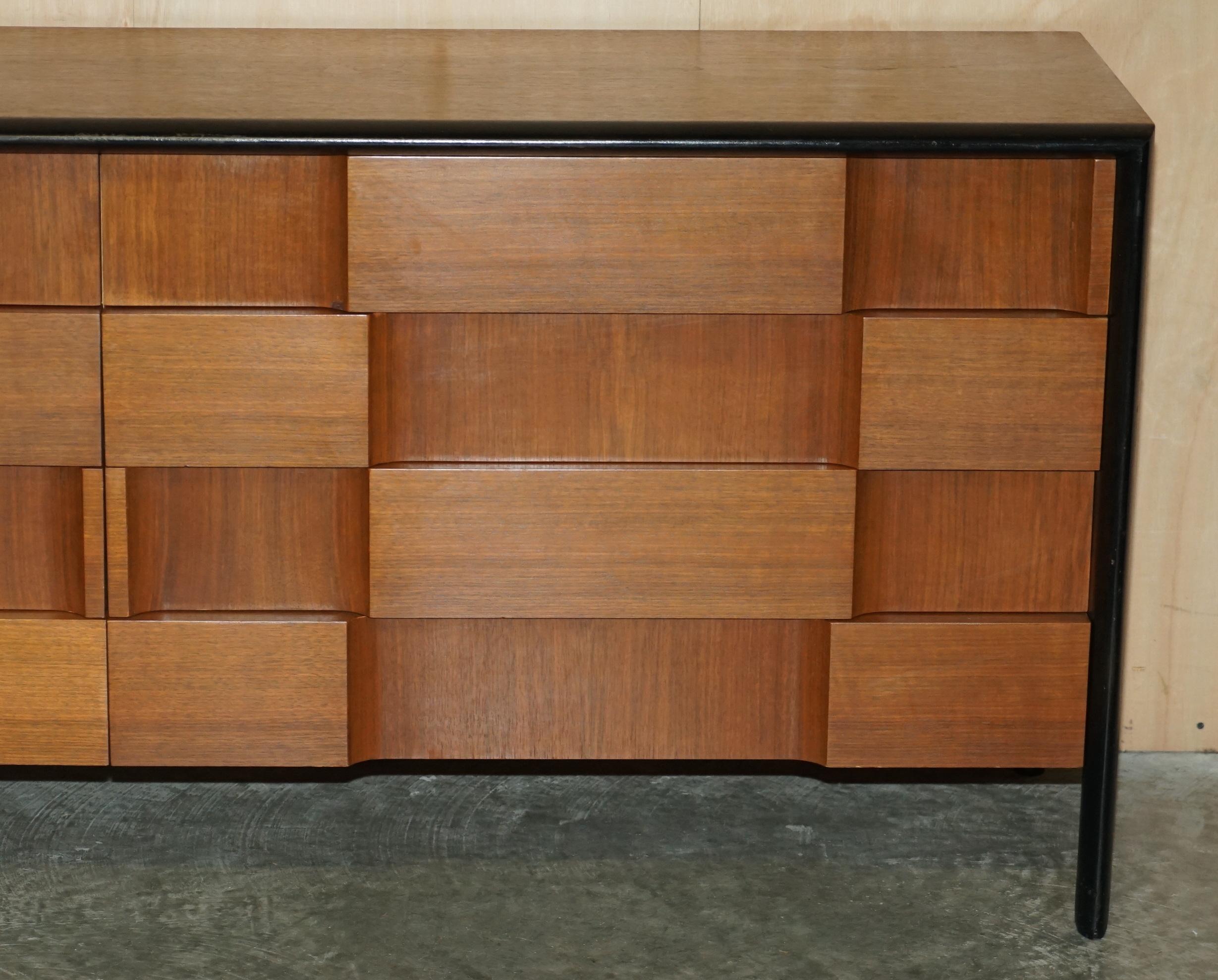 Hand-Crafted Rare Mid-Century Modern Edmond J Spence Checkerboard Sideboard Chest of Drawers For Sale